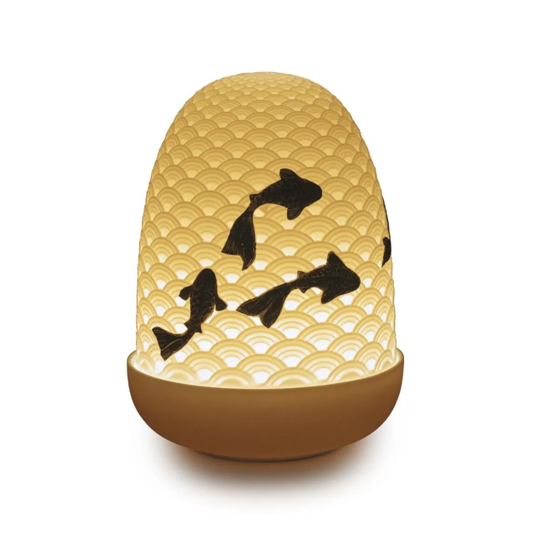 Porzellanlampe mit feinen Lithophanie-Gravuren und Touch-Dimmer