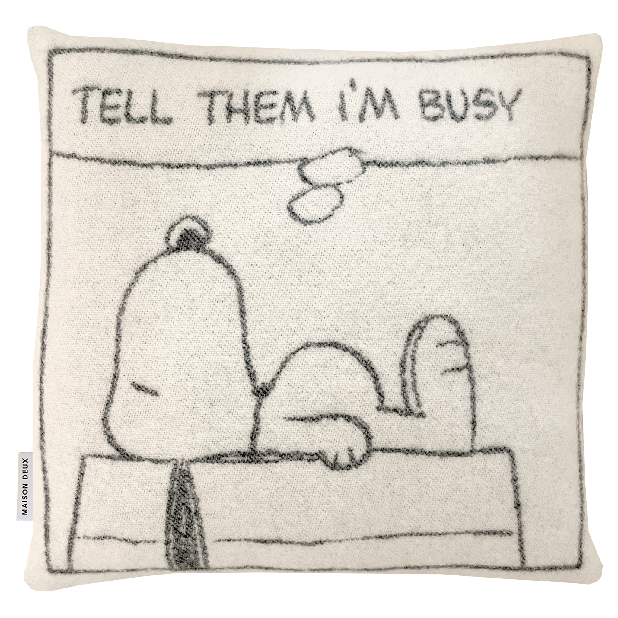 Maison Deux Peanuts-Kissen Set mit Snoopy-Motiv.