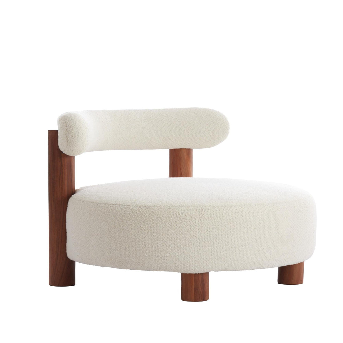 FERENTINO Loungesessel mit cremefarbenem Bouclé-Stoff von Light & Living