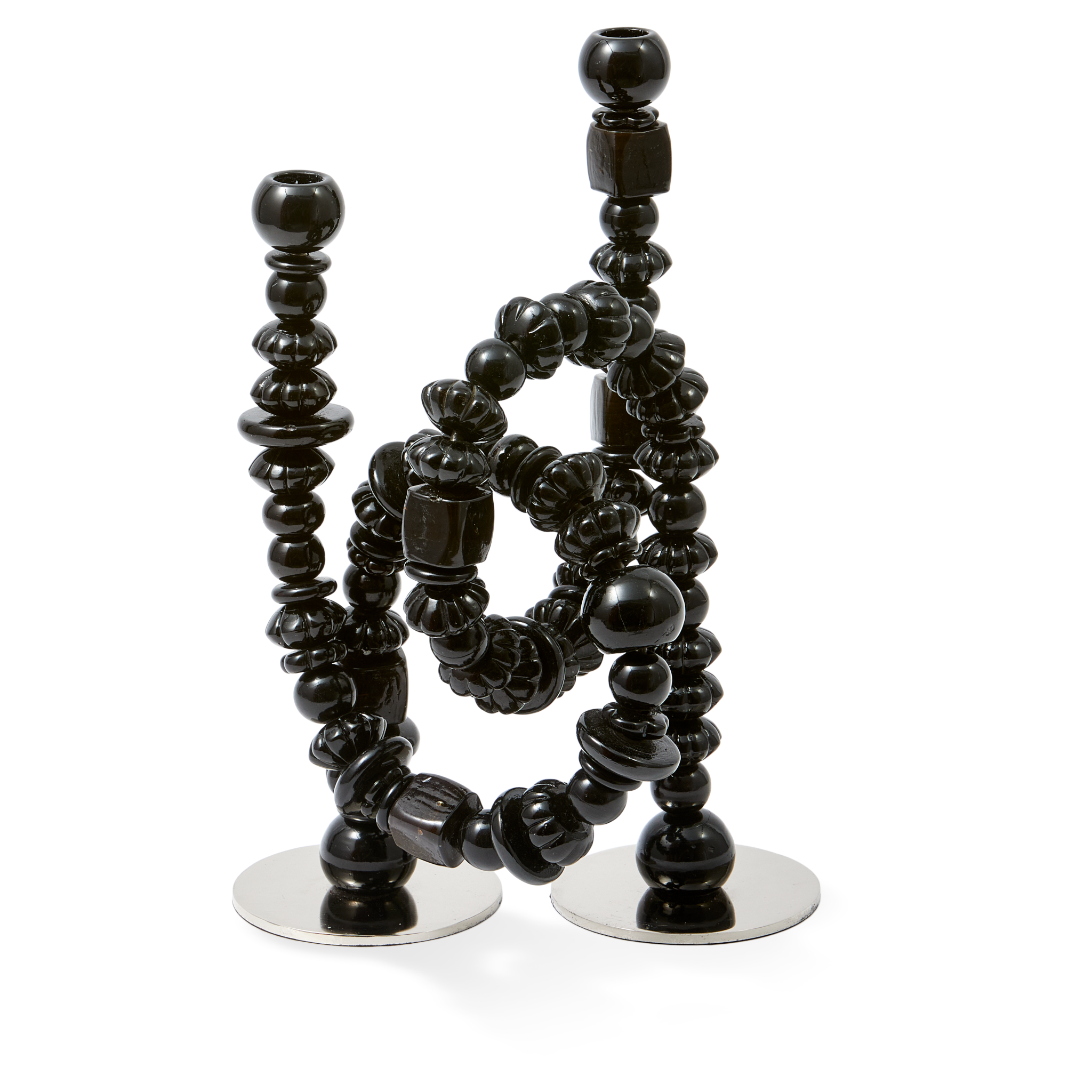 Beads-Kerzenhalter von Light&Living in Schwarz
