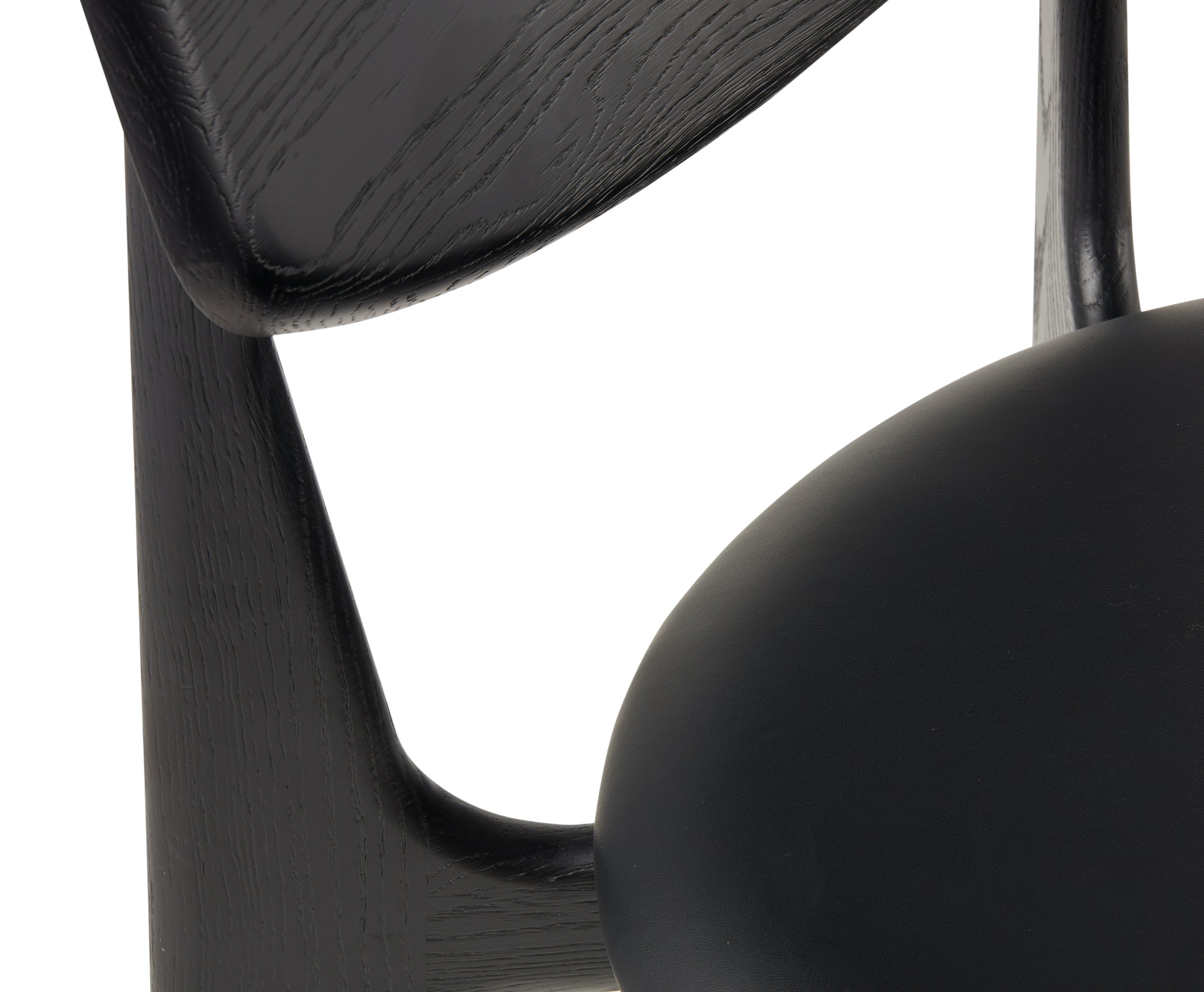 Slab Dining Chair – Black Brushed Oak & Black Leather