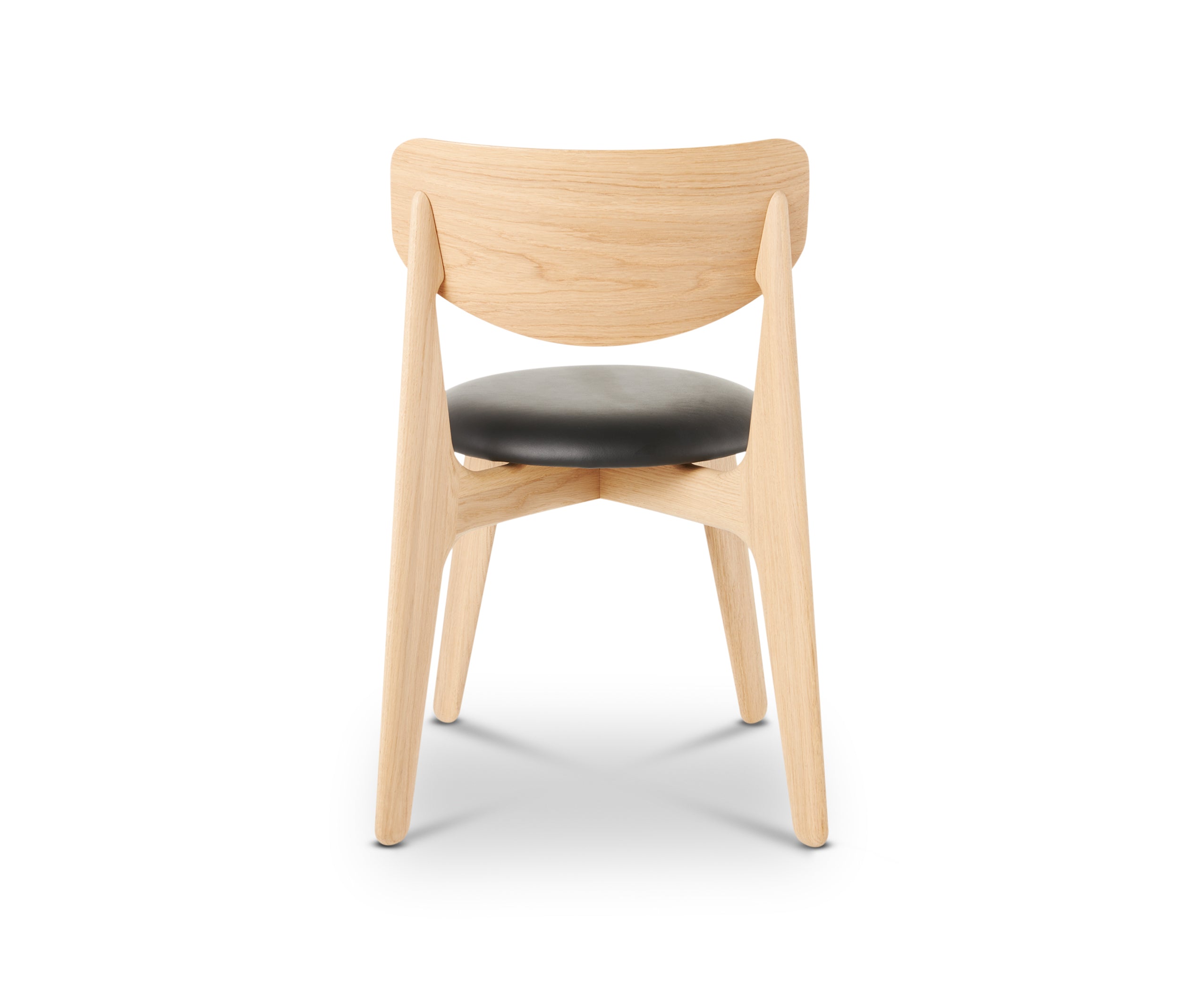 Stuhl Slab Dining Chair – Natural Brushed Oak & Black Leather von Tom Dixon