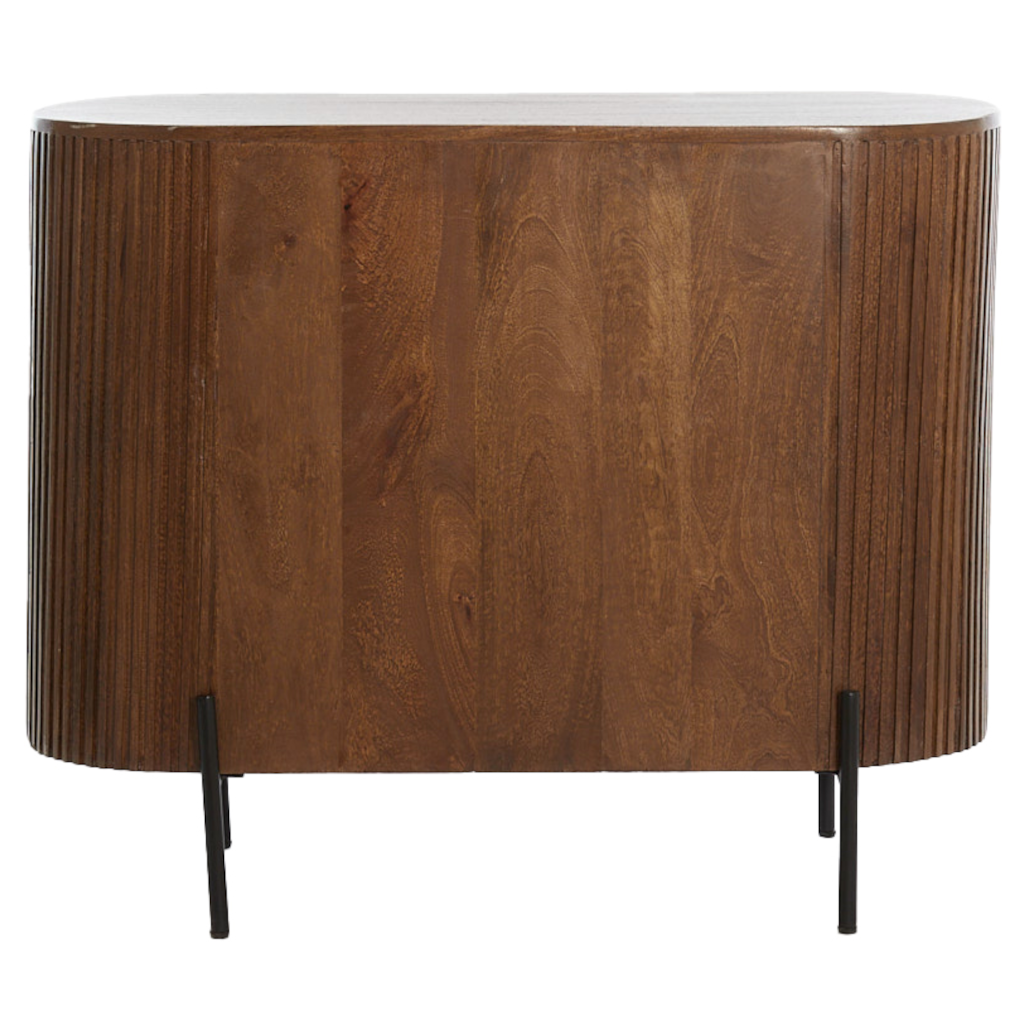 Kompaktes Sideboard mit eleganter Rillenstruktur in Braun.