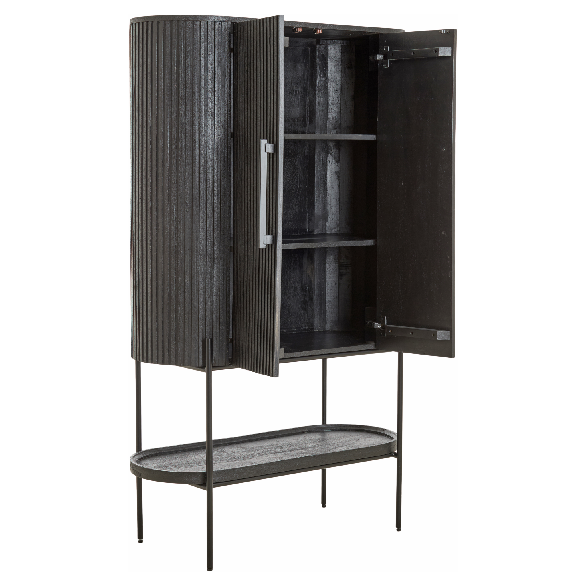 Schwarzer Design-Schrank aus Mango-Holz – DUMOSI