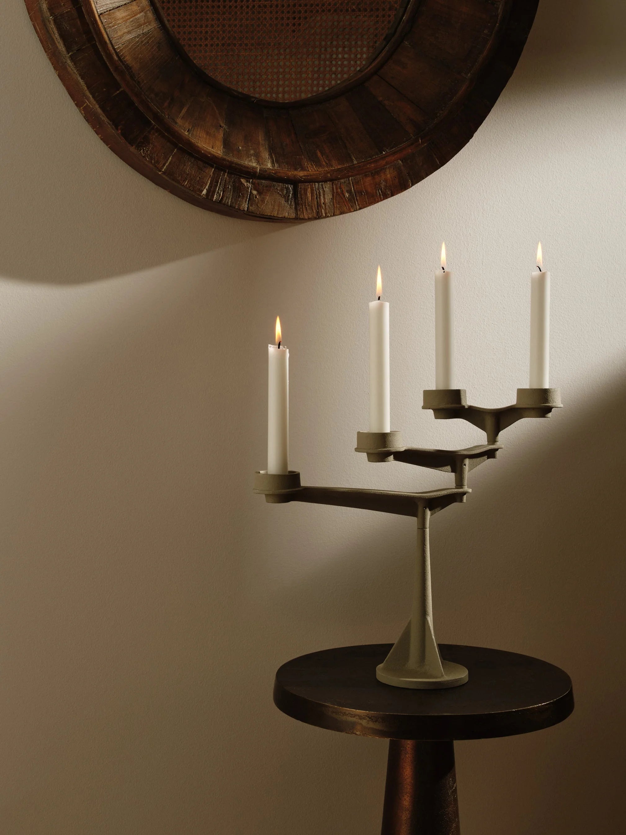 Spin Mini Candelabra - Kerzenständer in beige-grau