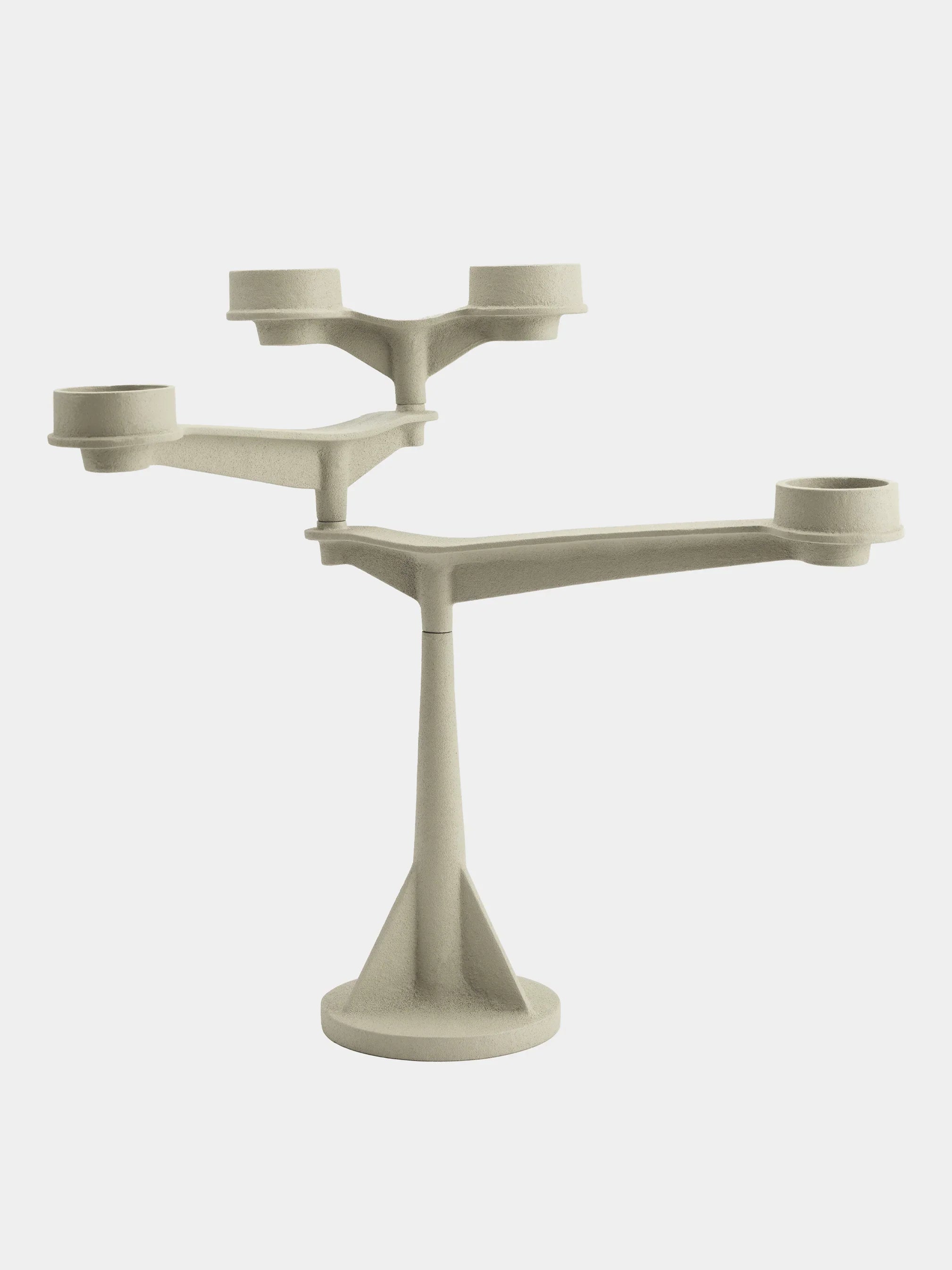 Spin Mini Candelabra - portavelas en beige gris