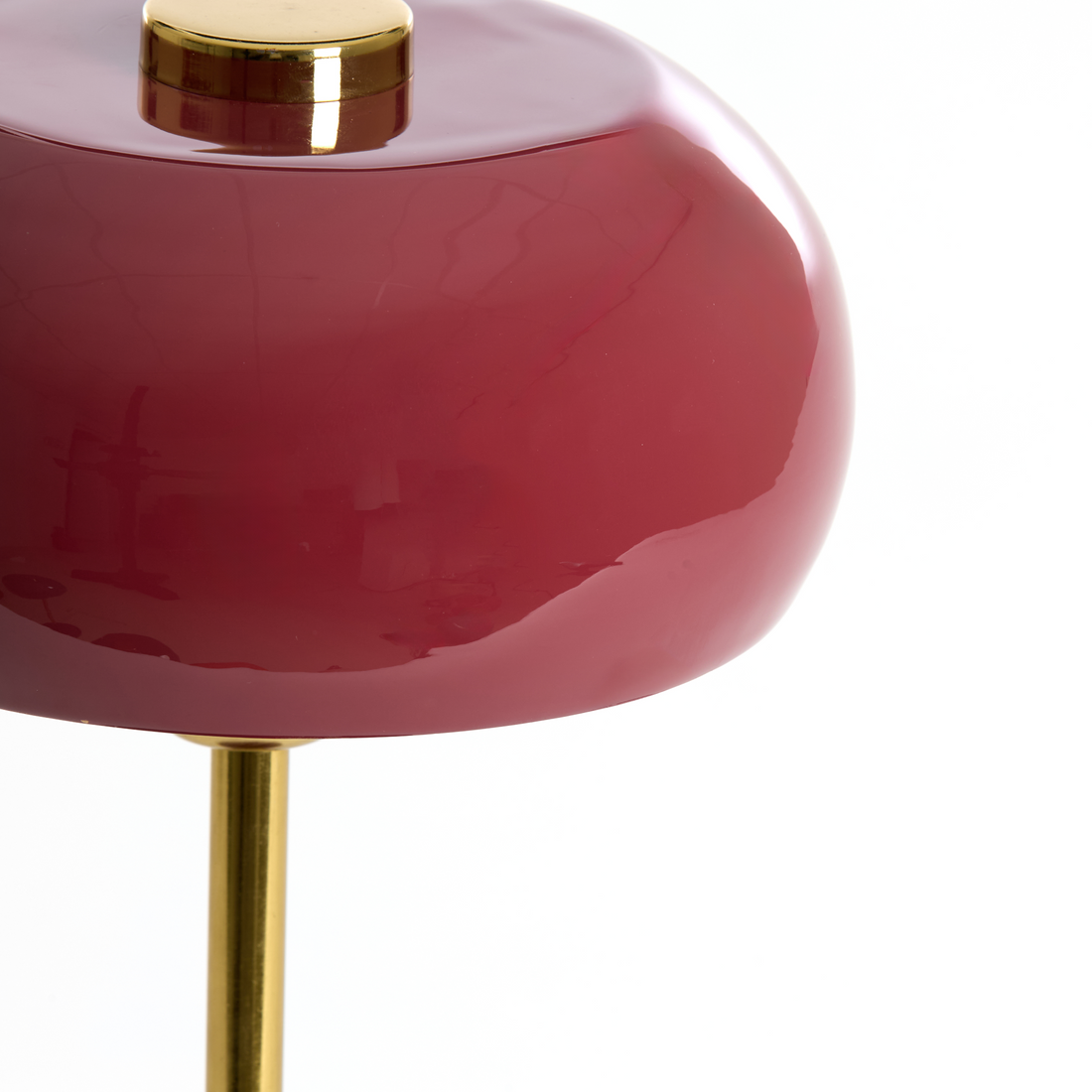 Lámpara de mesa SURIN rojo oscuro/oro Ø23x40 cm