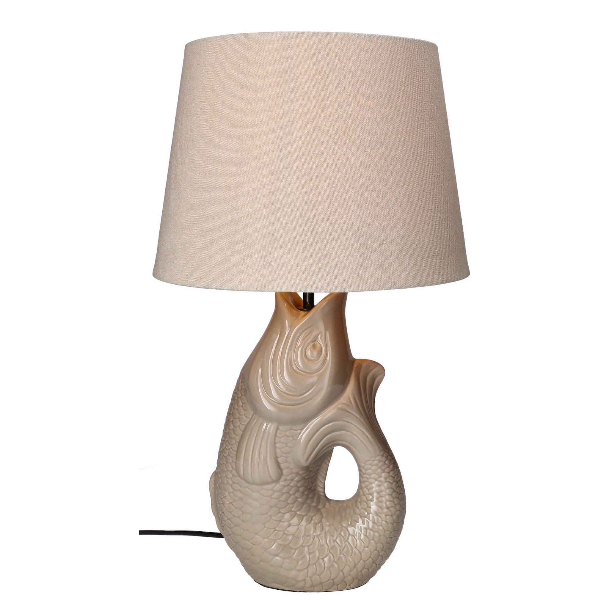 Tischleuchte Monsieur Carafon Fisch S – Sandstone - Skulpturale Design-Leuchte mit Charakter