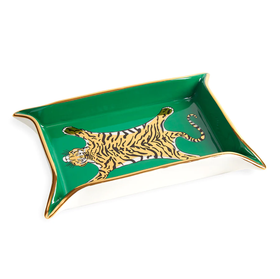 Aufbewahrungsschale TIGER VALET in grün gold