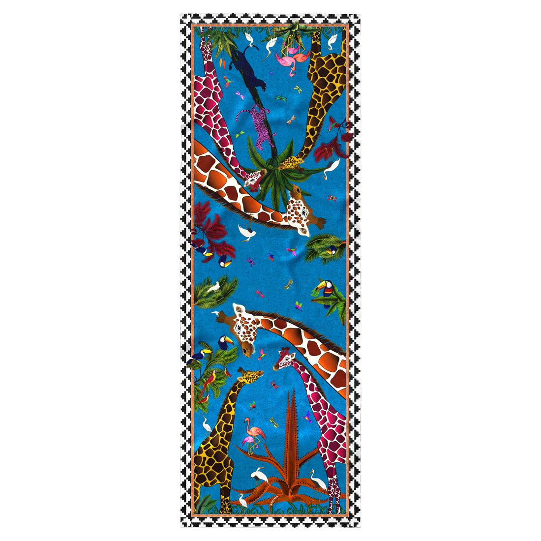 Seidenschal Giraffe Blau Juwel 200x70cm modisches Accessoire