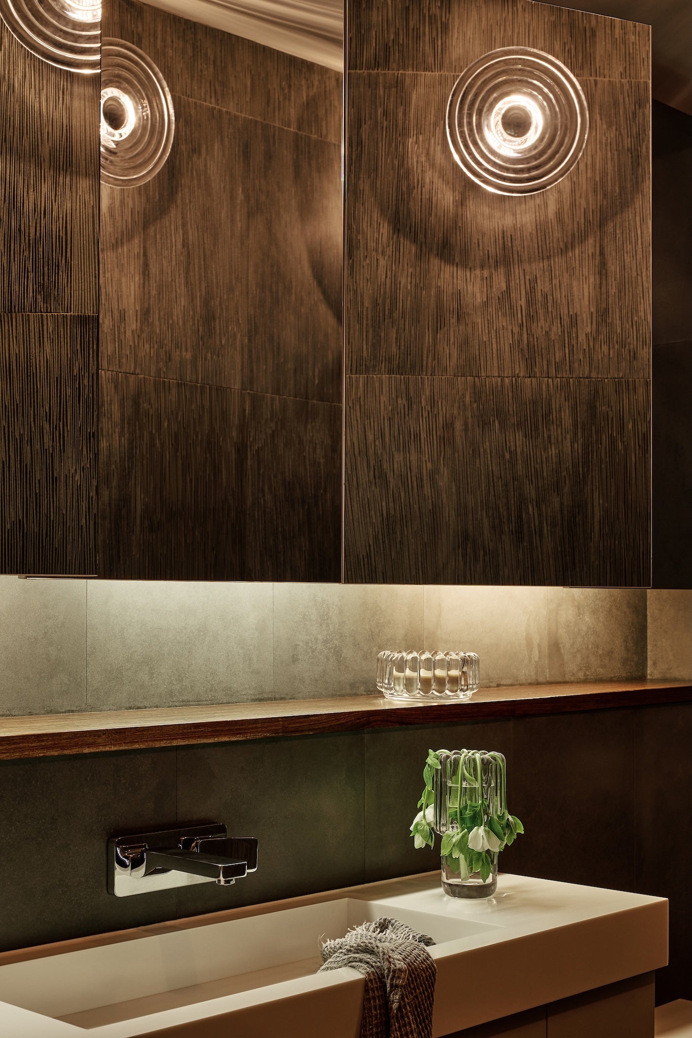 Badezimmer Tom Dixon - Press Mini Surface Light – Clear Pressed Glass