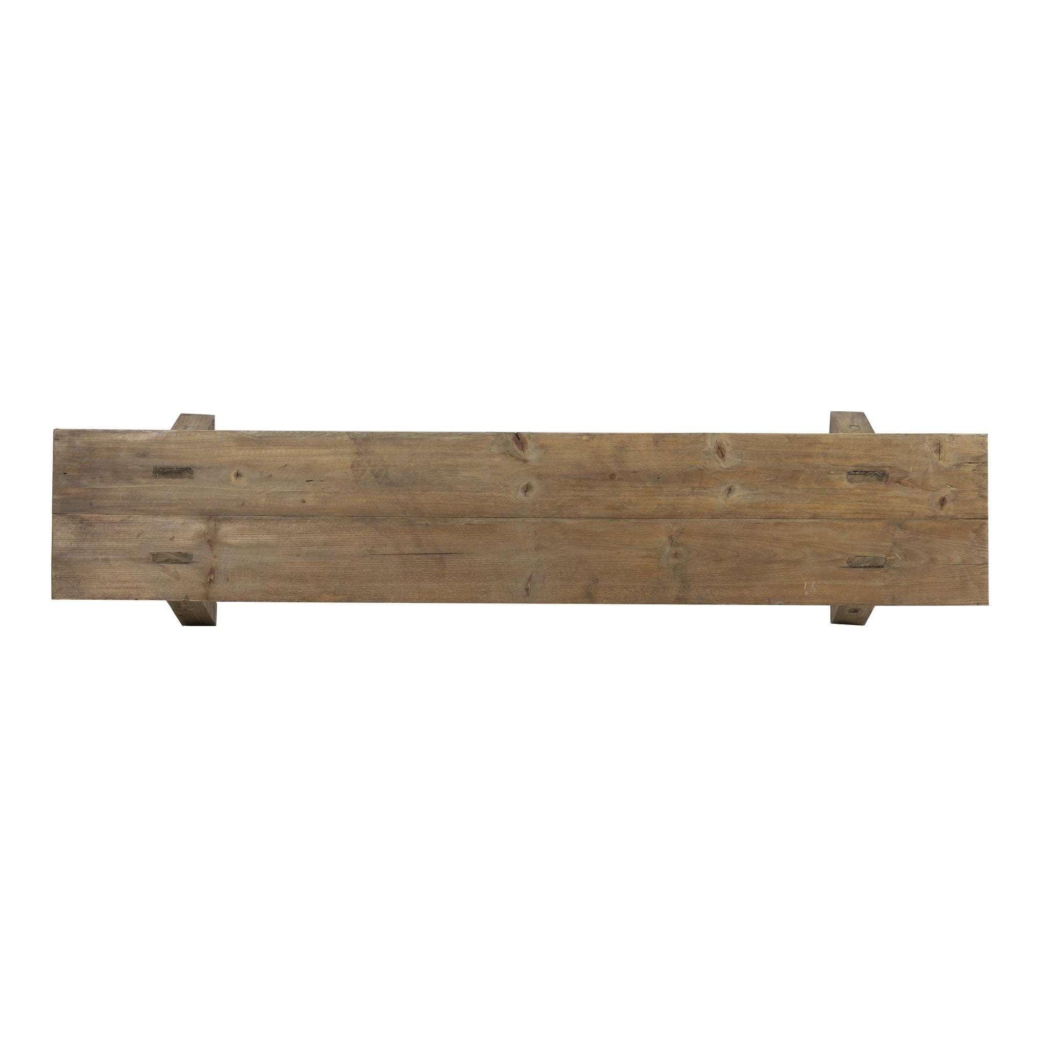 Minimalistische Sitzbank aus Holz im natürlichen Look