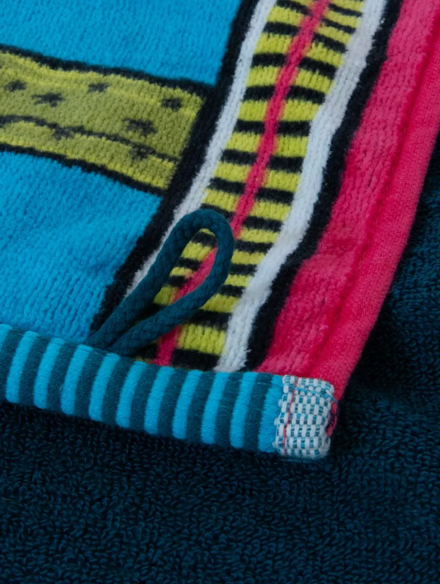 Strandtuch JUNGLE Design in blau