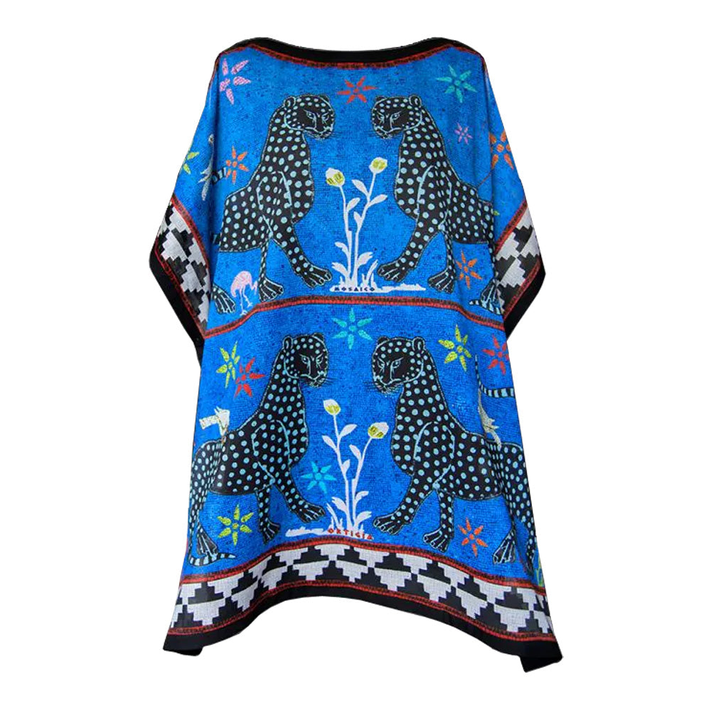 Strandkleid blau/bunt