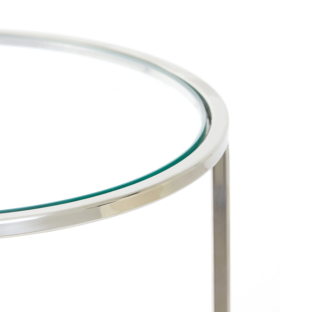 Beistelltisch DUARTE Glas Nickel von Light and Living