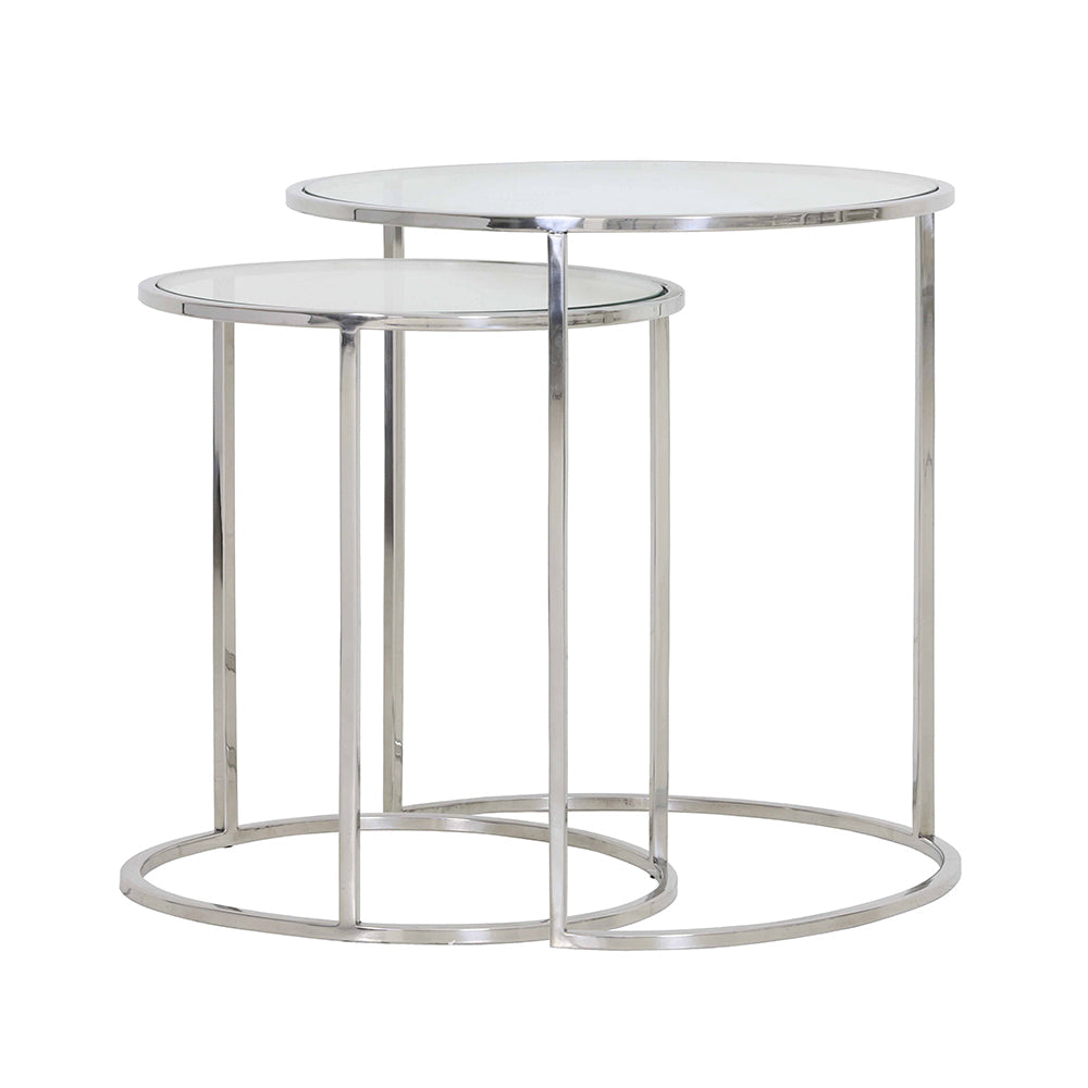 Beistelltisch DUARTE Glas Nickel von Light and Living