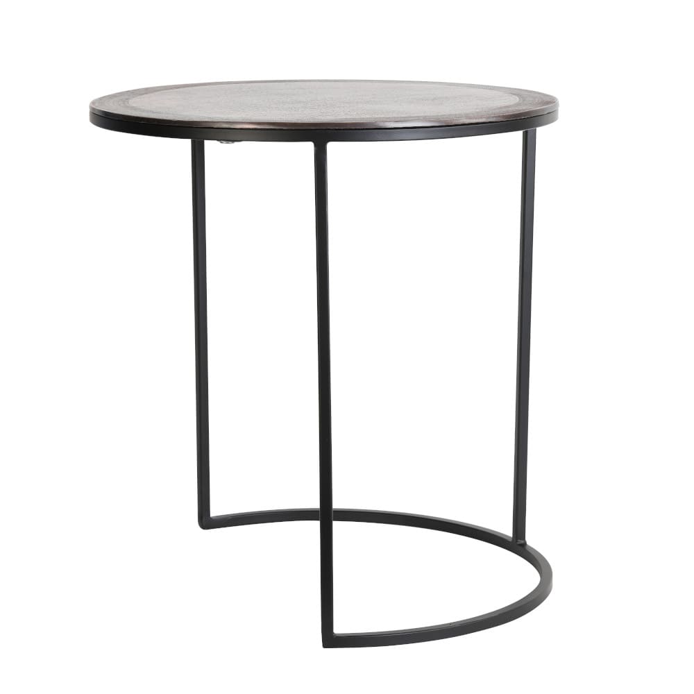 Beistelltisch in antik Kupfer+schwarz TALCA Ø40x45+Ø50x52 cm