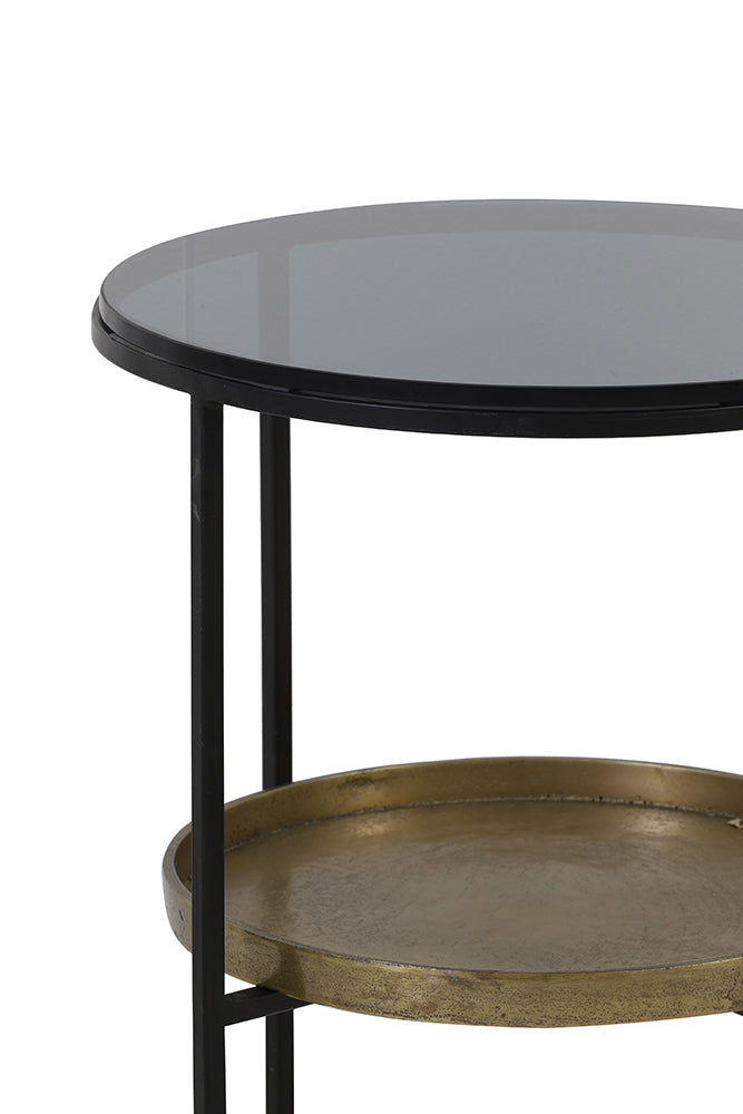 Beistelltisch ROWDY in schwarz und antik Bronze von Light & Living