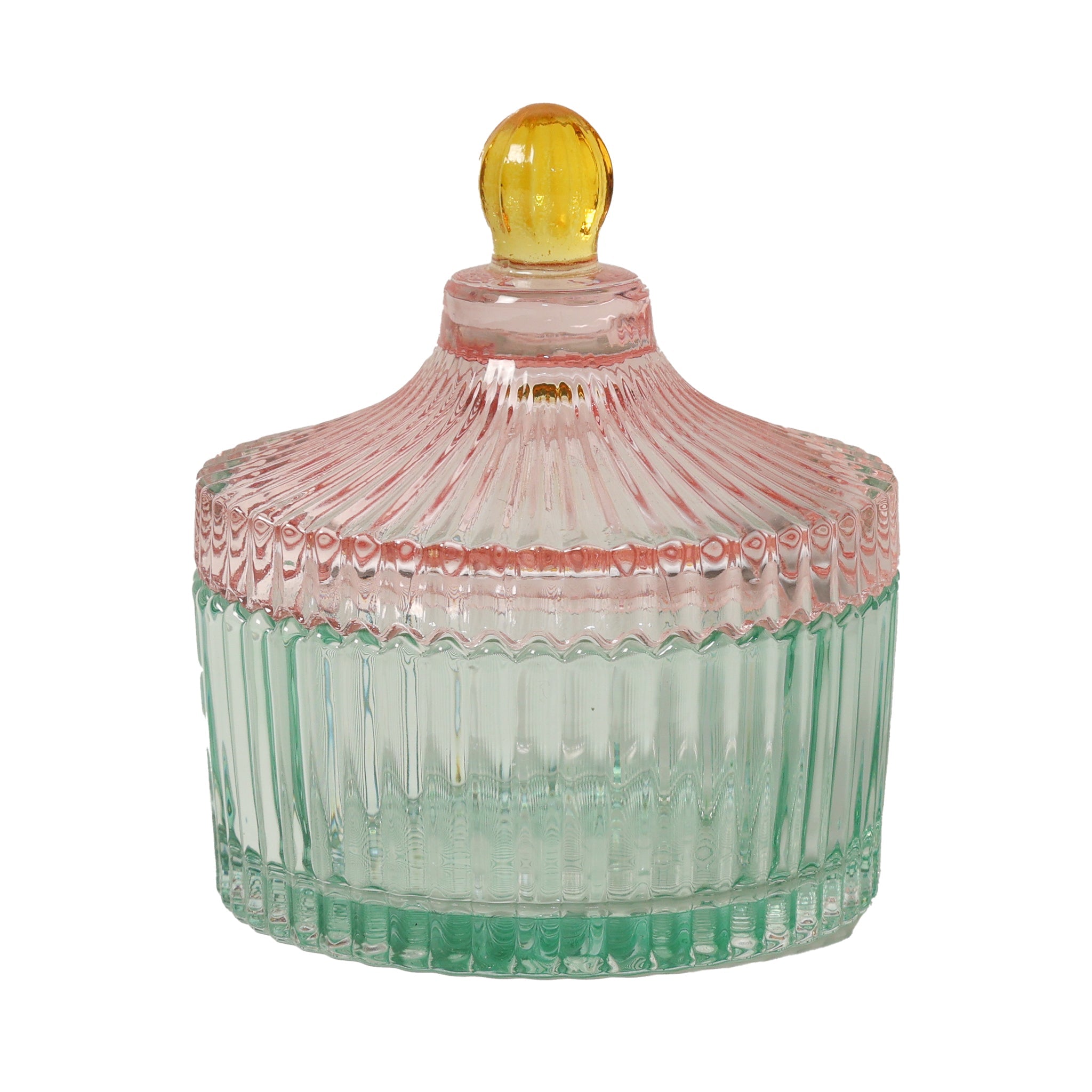 CANDY STRIPE candy box in light mint/pink ø10 x 12cm