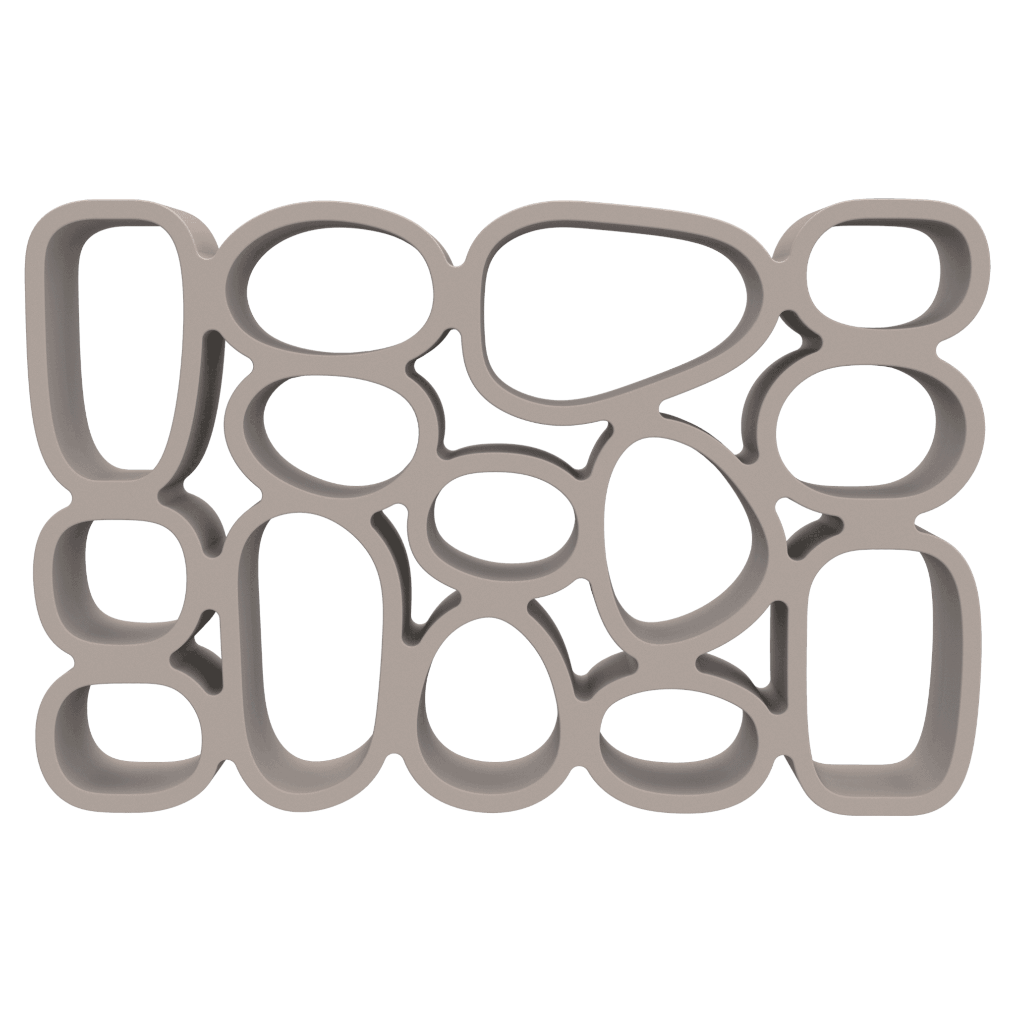 Qeeboo Bücherregal mit skulpturaler Form und durchbrochener Struktur.