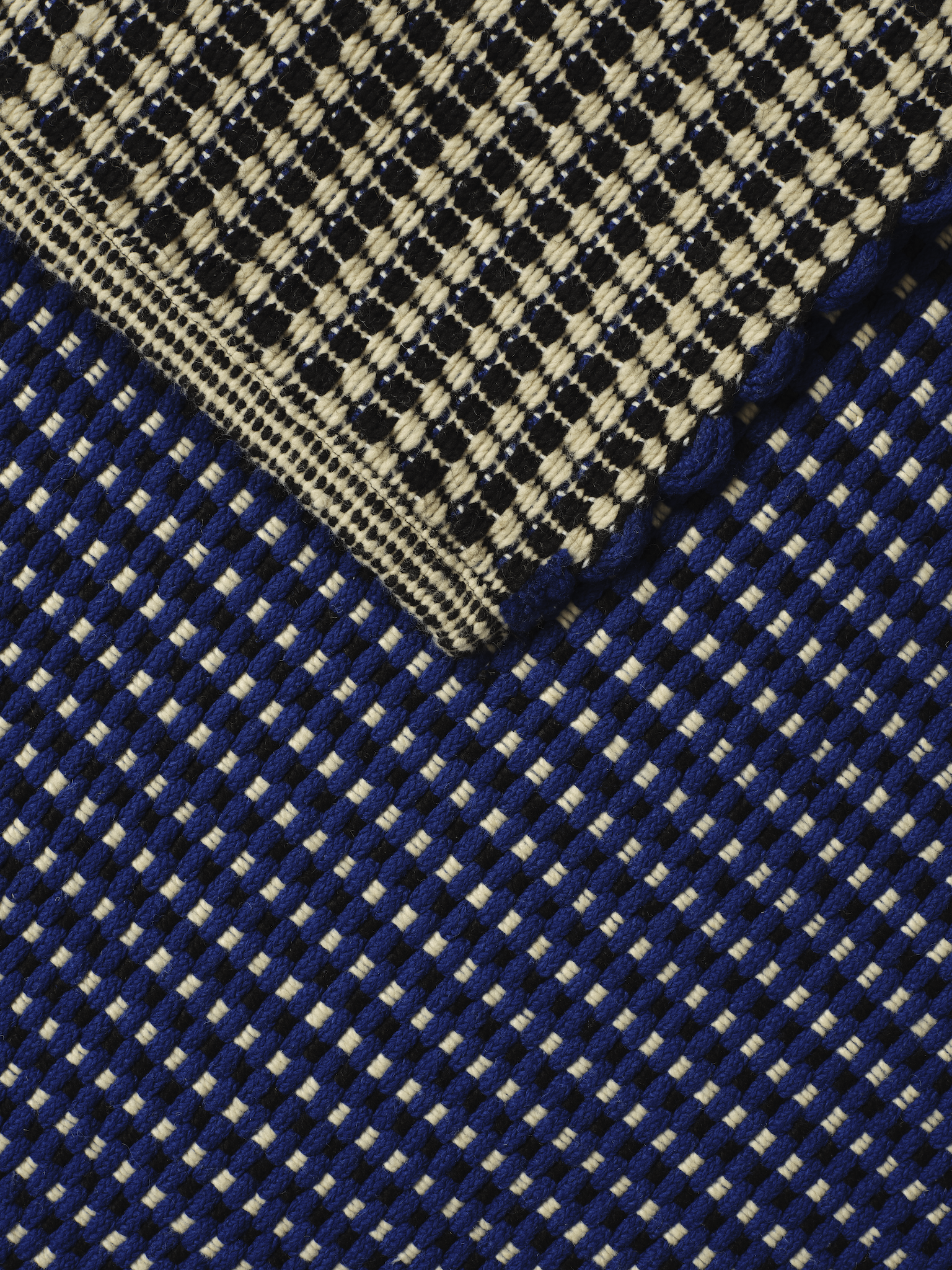 Alfombra de pana para interior y exterior en color azul