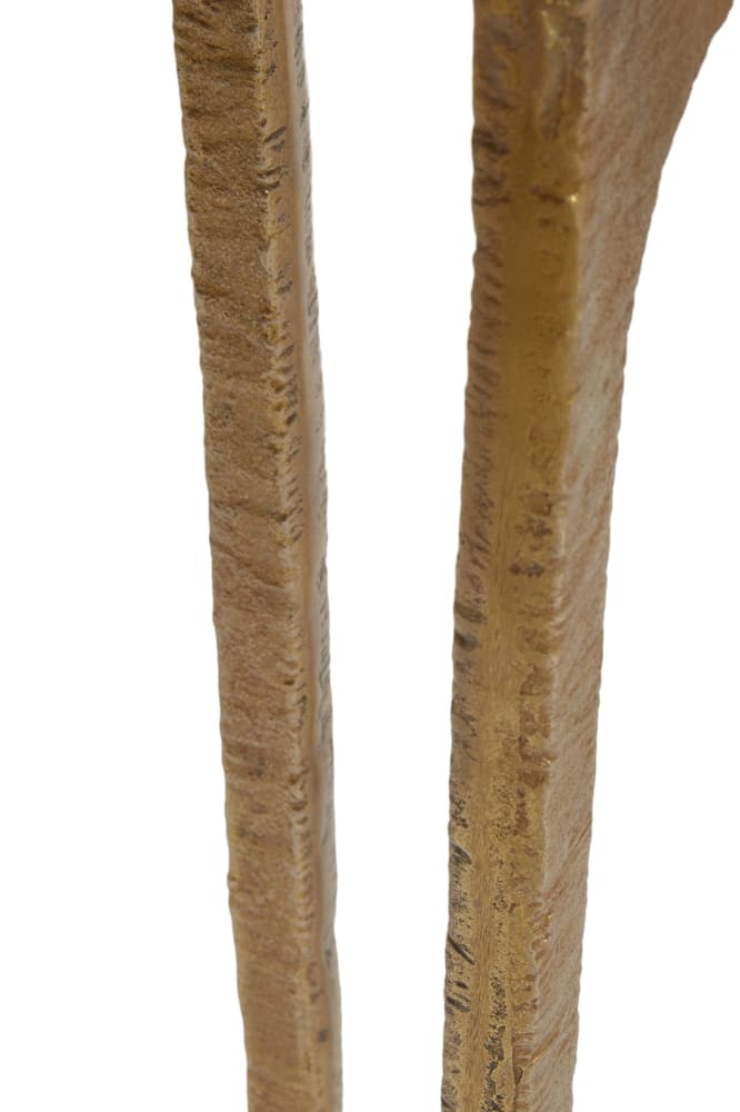 Couchtisch Set KANAE hell beige, antik bronze Ø65x39+Ø76x44 cm