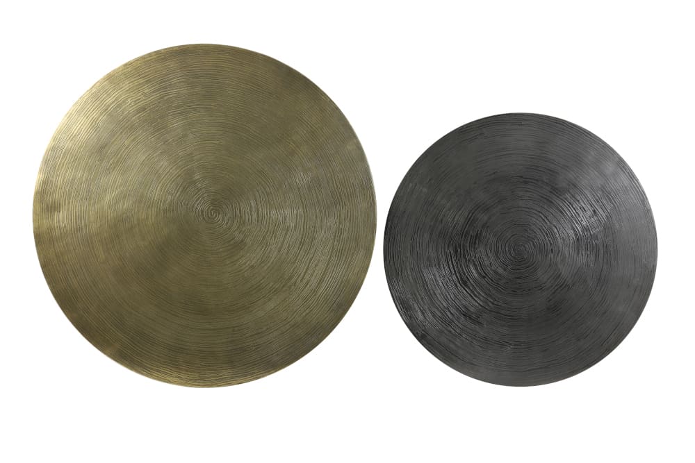 Couchtisch-Set PRIMO in Bronze Ø61x37+Ø76x41 cm