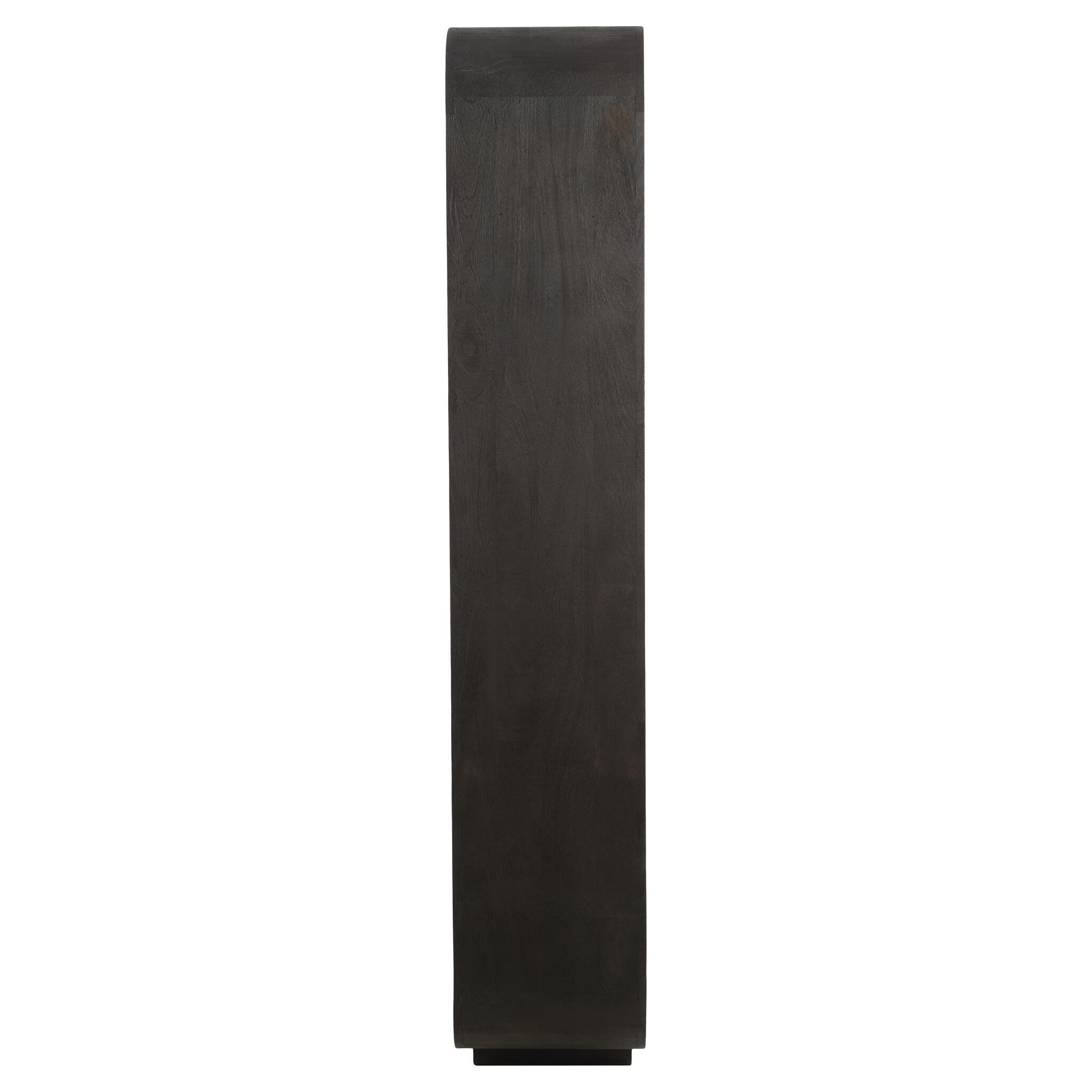 Designer-Holzregal in tiefem Rotbraun von Light & Living