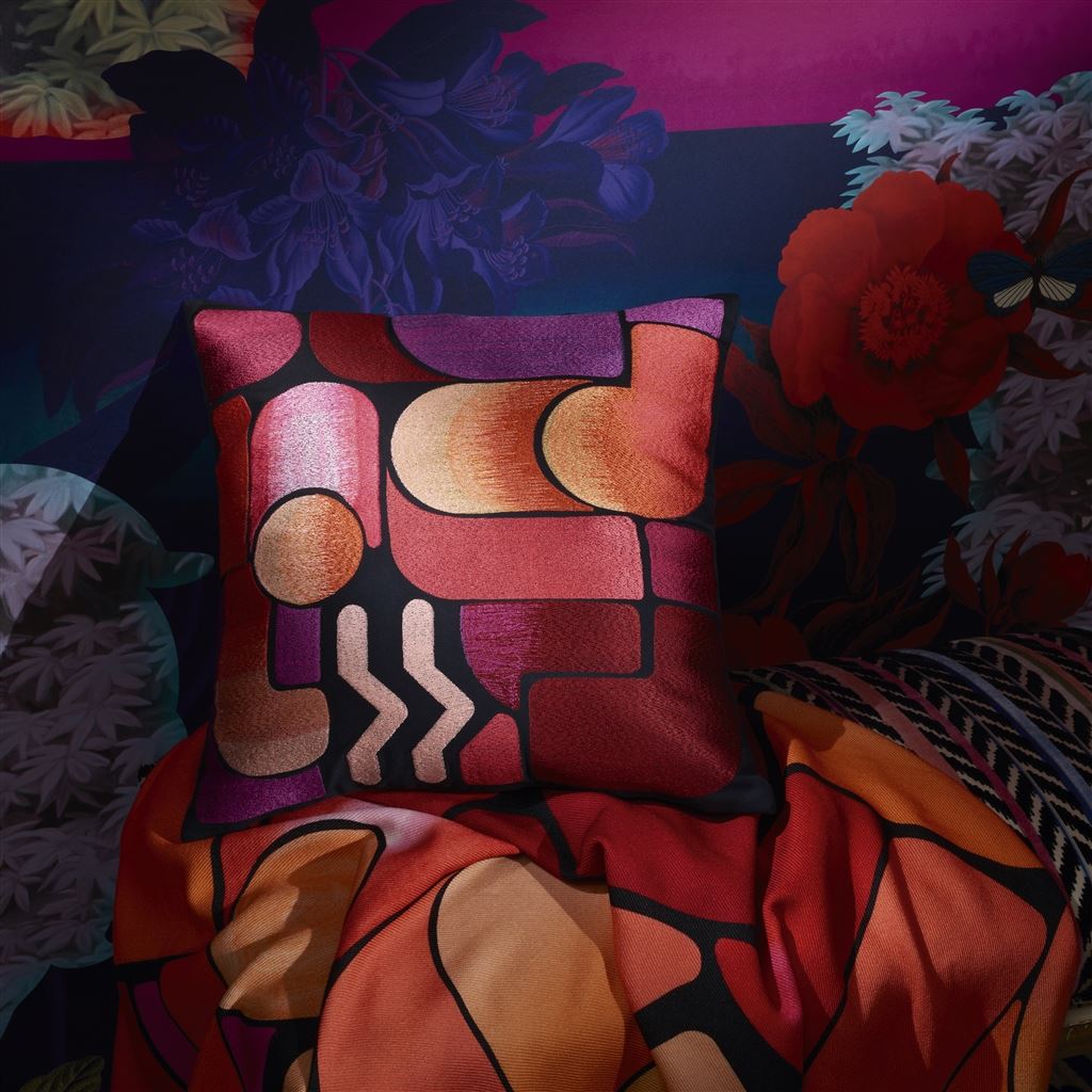 Decke GRAPHE MAGENTA aus Morino-Wolle von Christian Lacroix