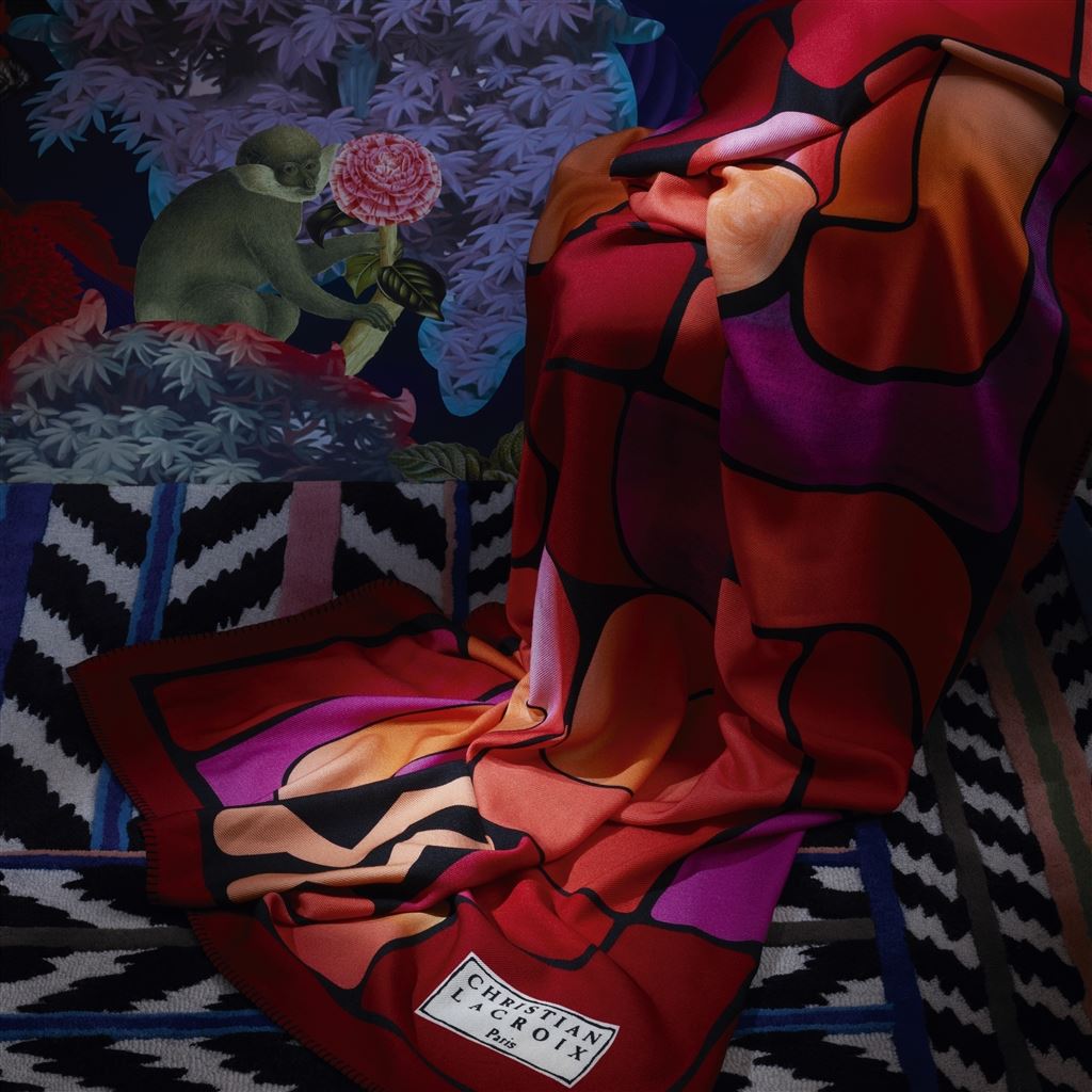 Decke GRAPHE MAGENTA aus Morino-Wolle von Christian Lacroix