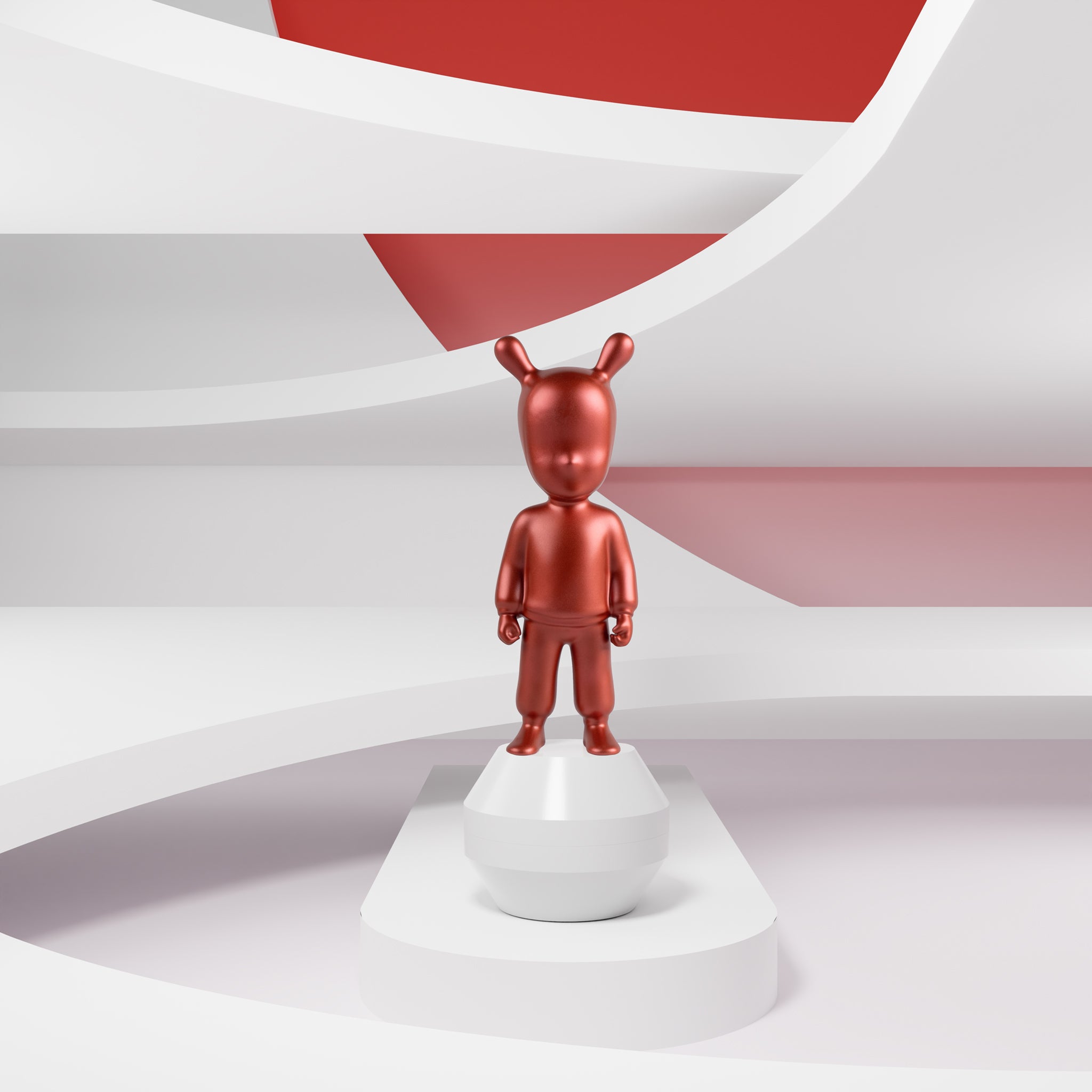 Deko Skulptur THE GUEST der Marke Lladró in Metallic Rot small