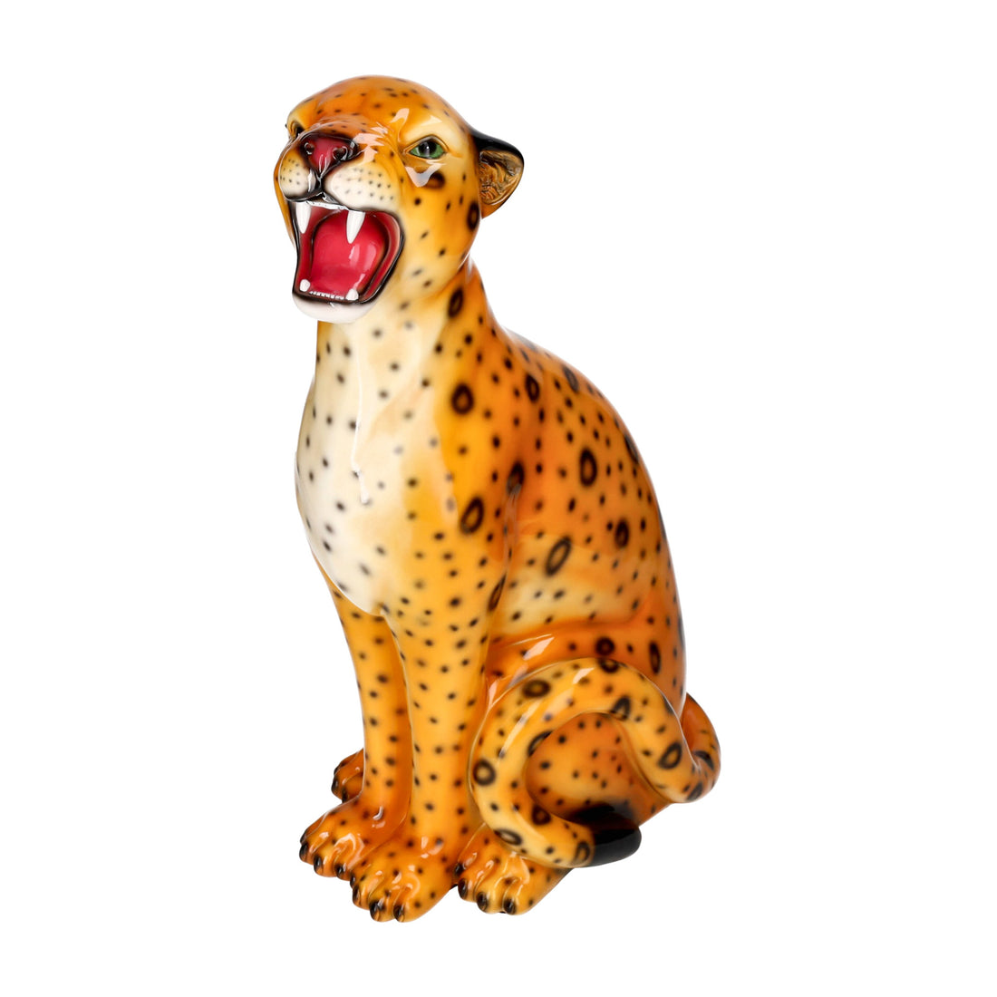 Wildcat Leopard, Orange als moderne Dekofigur.