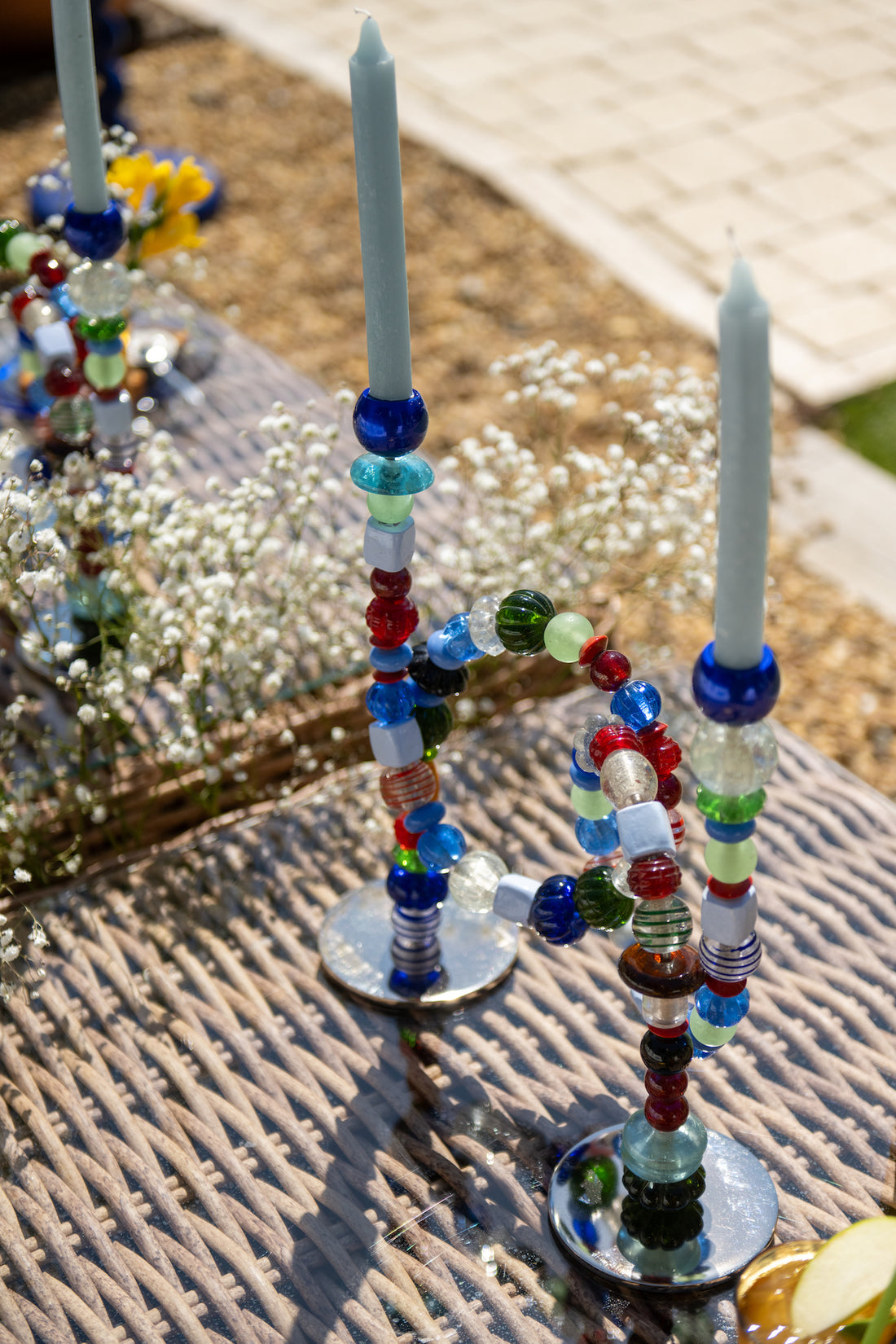 Portavelas BEADS de colores 33x12x38 cm