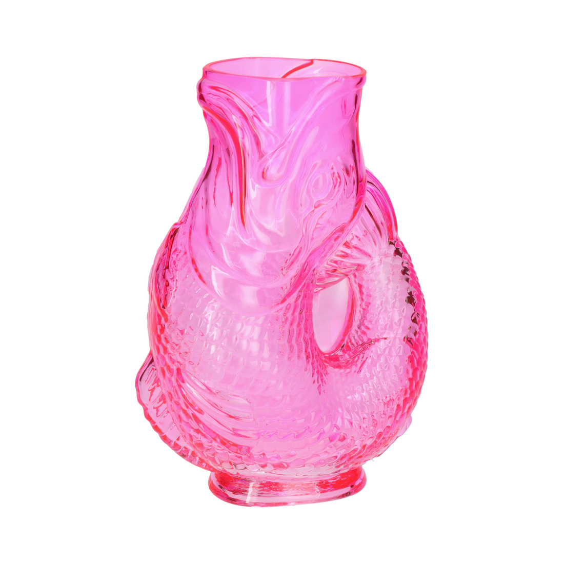 Elegante Jacquard Fischvase in pinker Glasoptik