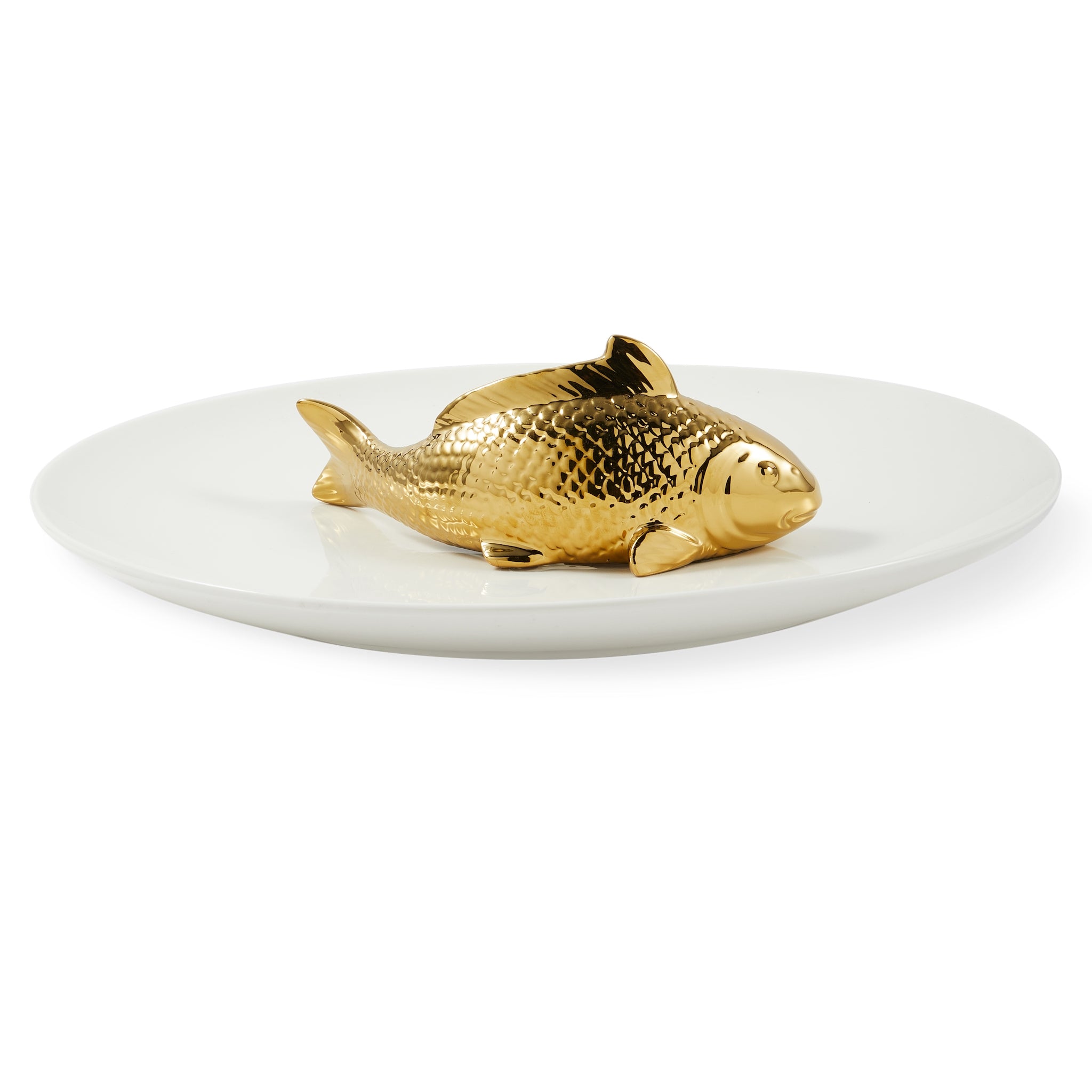 Decorative plate “Fish Plate” with golden koi