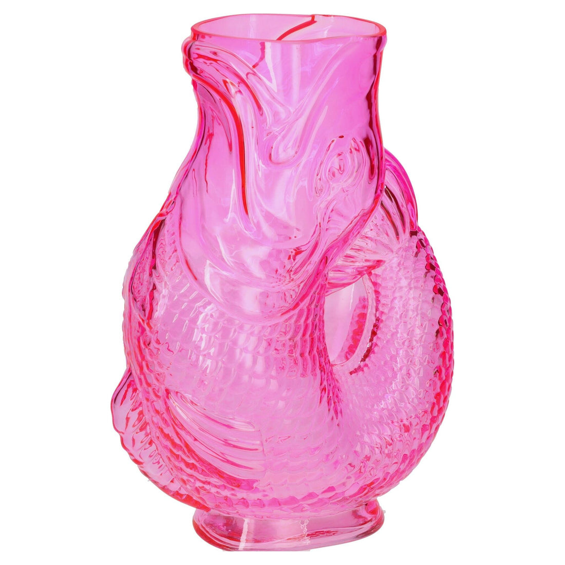 Jacquard Fischvase aus Glas, pink, 30 cm als Deko-Highlight