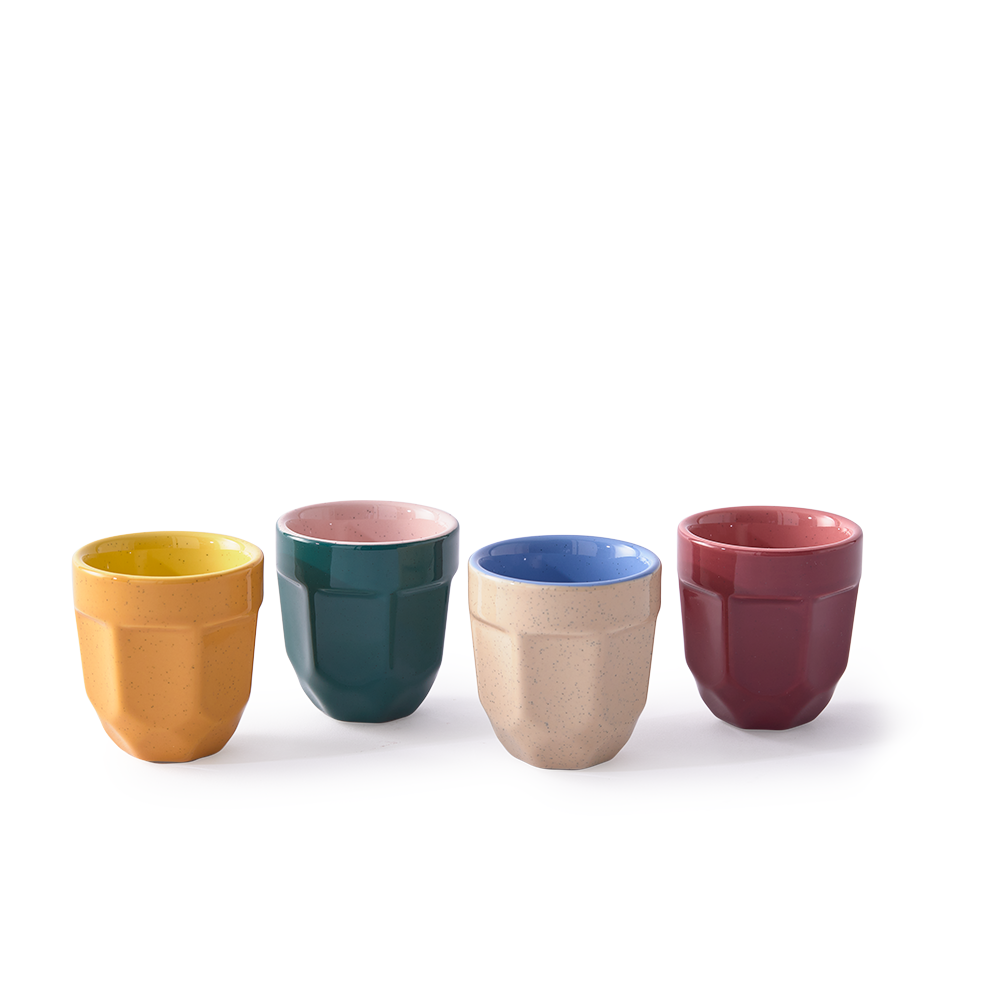 Espresso Cup Set, Multicolored Cups in Set of 4