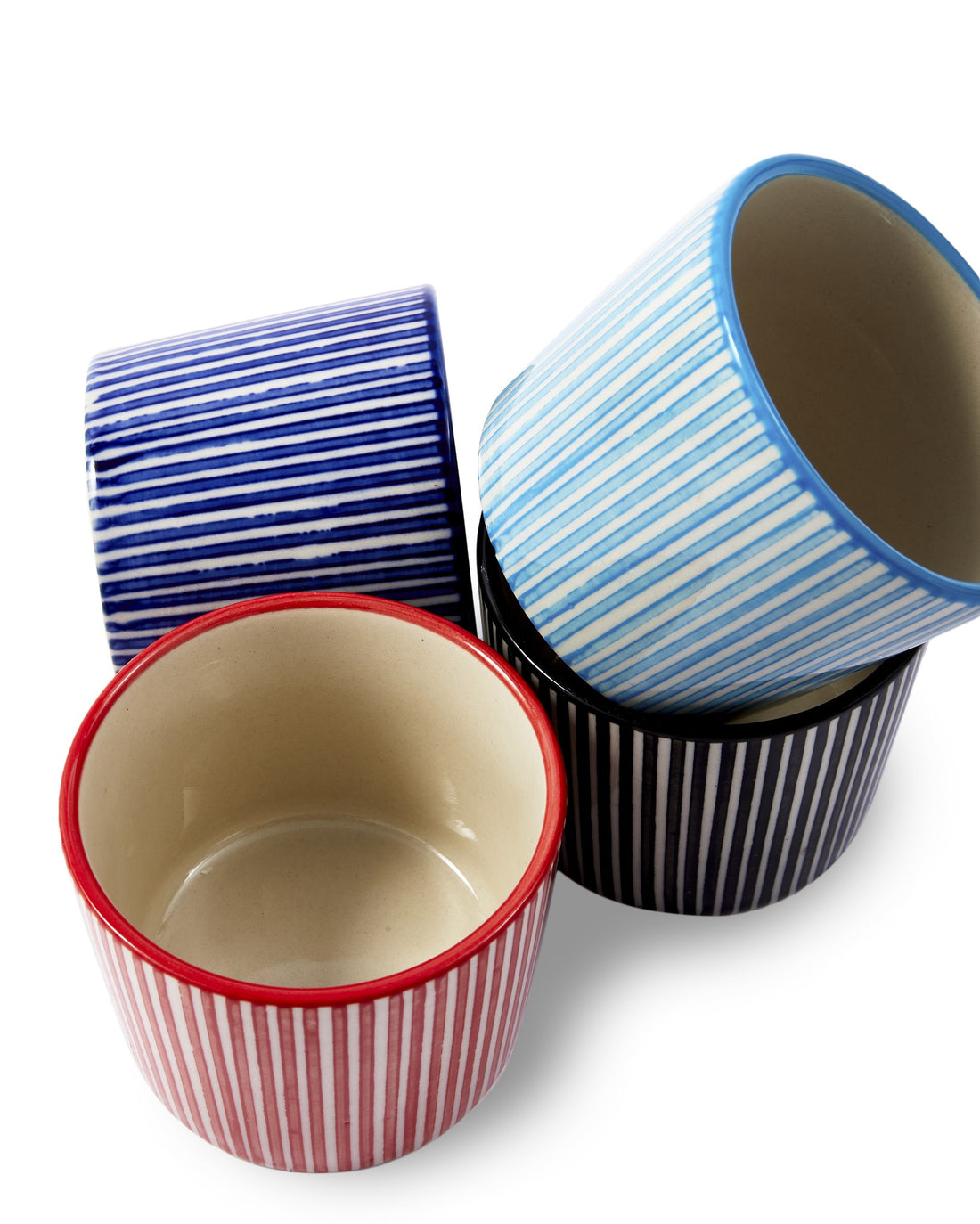Marine Striped Espresso Cups, farbenfrohes Design für den Kaffeegenuss