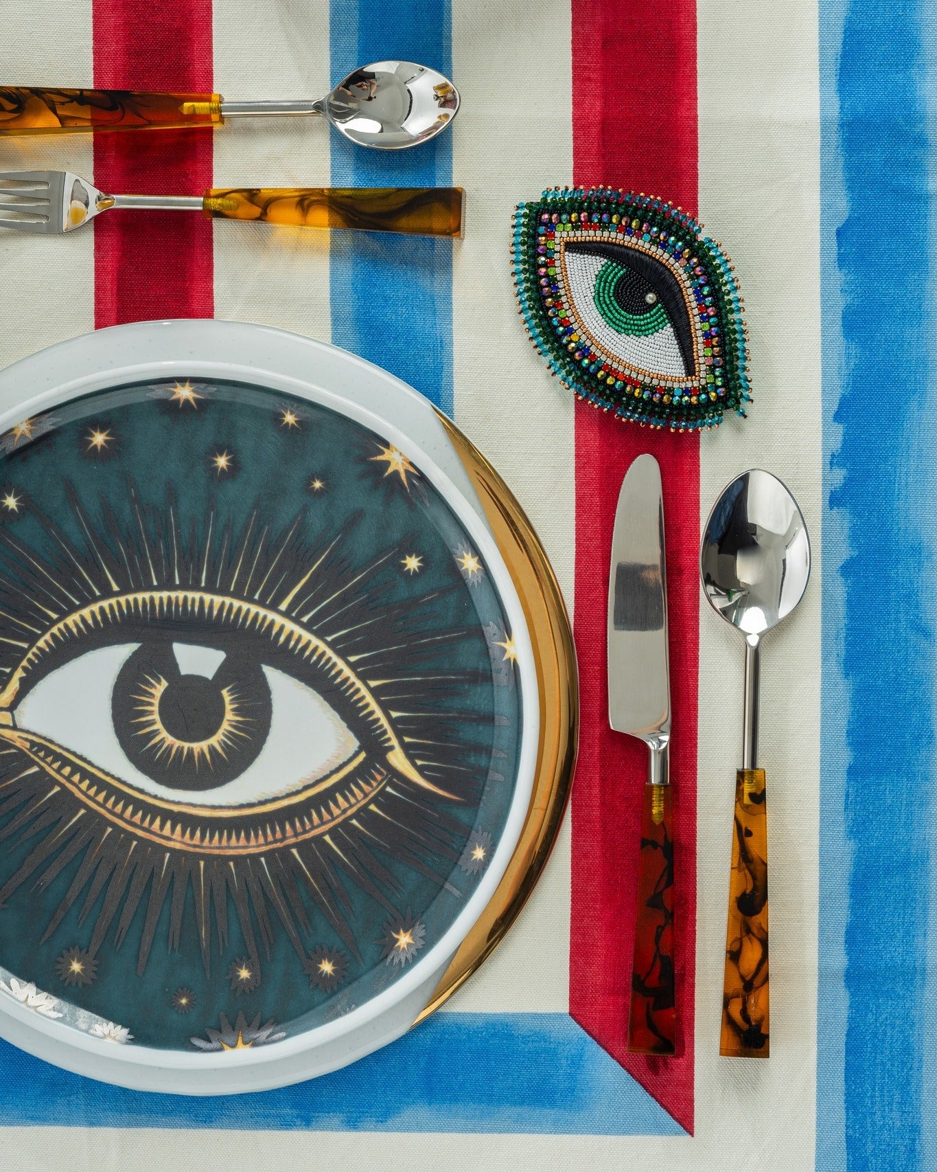 Plato de cristal de Murano EYES, verde oscuro Ø28cm