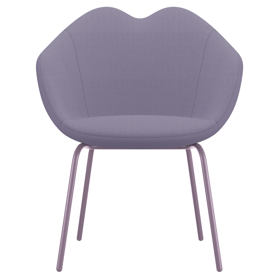 Designstuhl von Qeeboo in kräftigem Pink mit Stoffbezug und Vierbeingestell