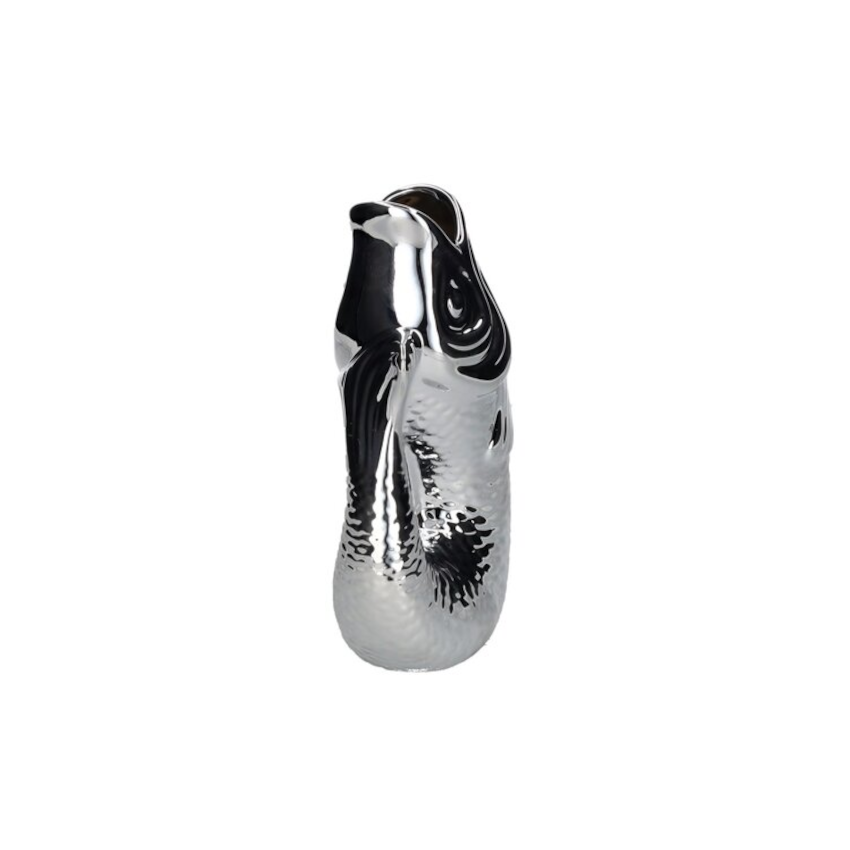 Originelle Vase MONSIEUR CARAFON, silbernes Wohnaccessoire