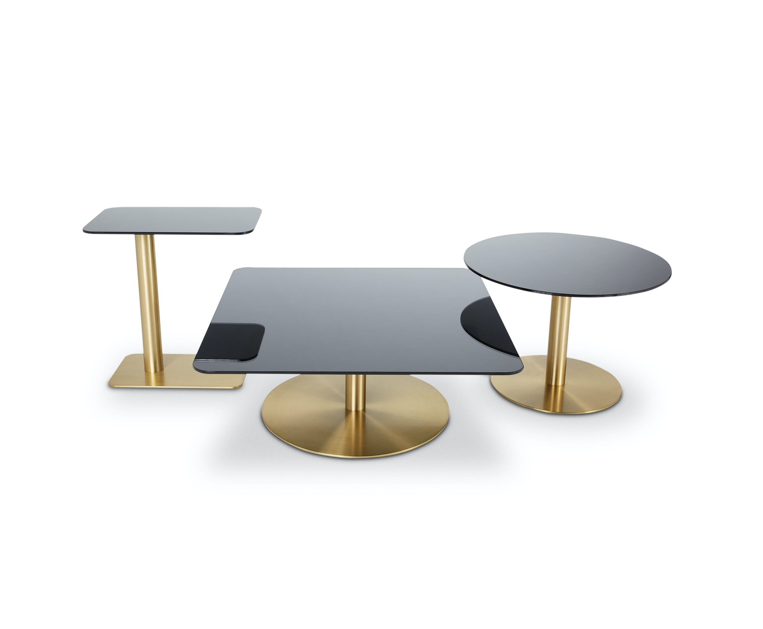 Flash Tables in Brass & Mirrored Glass - Tom Dixon