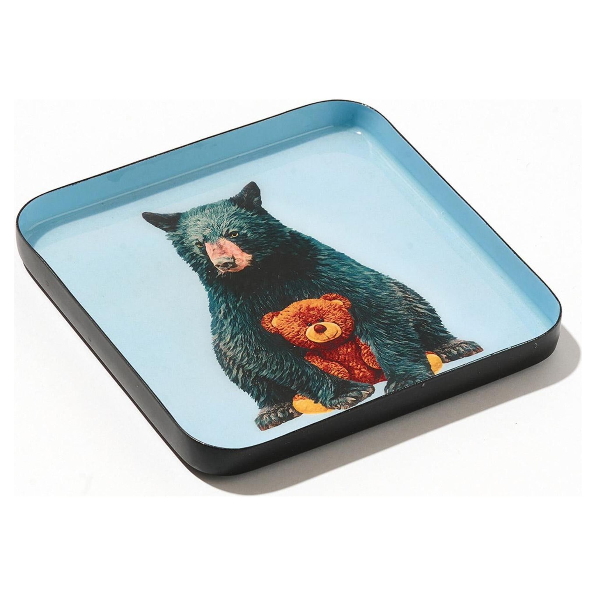 Quadratisches Ablagetablett mit Bärenmotiv von Gangzai