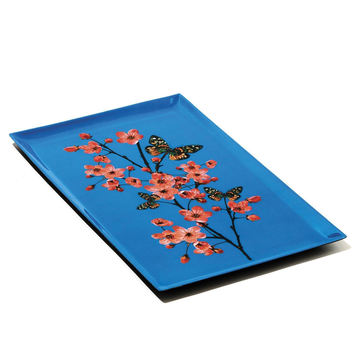 Design Ablagetablett mit Blumen und Schmetterlingen