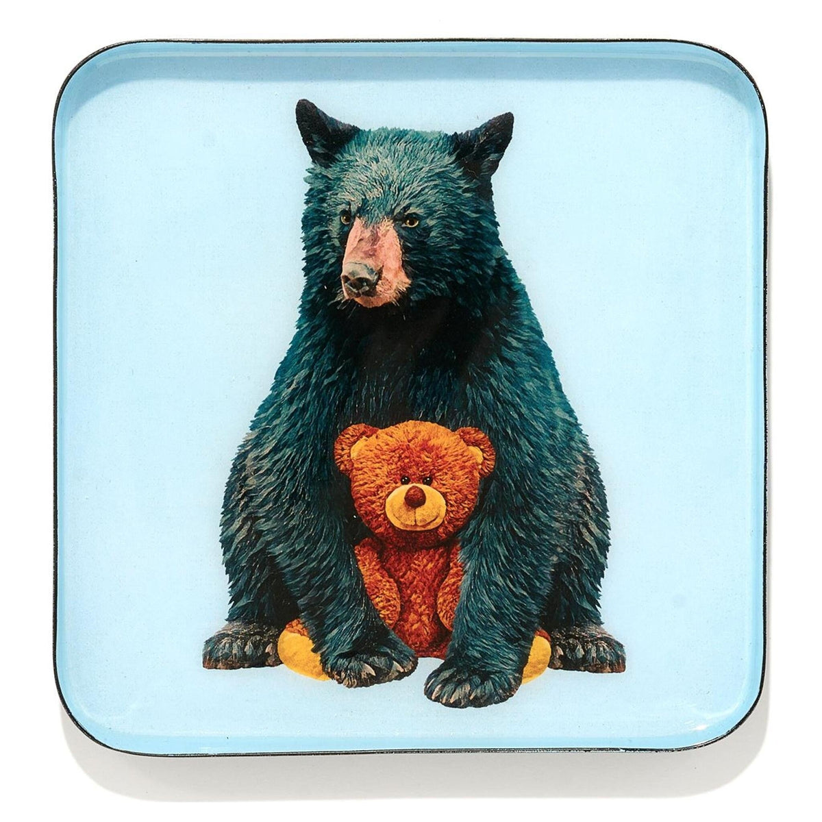 Gangzai Vide-Poche mit Bär und Teddybär auf hellblauem Hintergrund