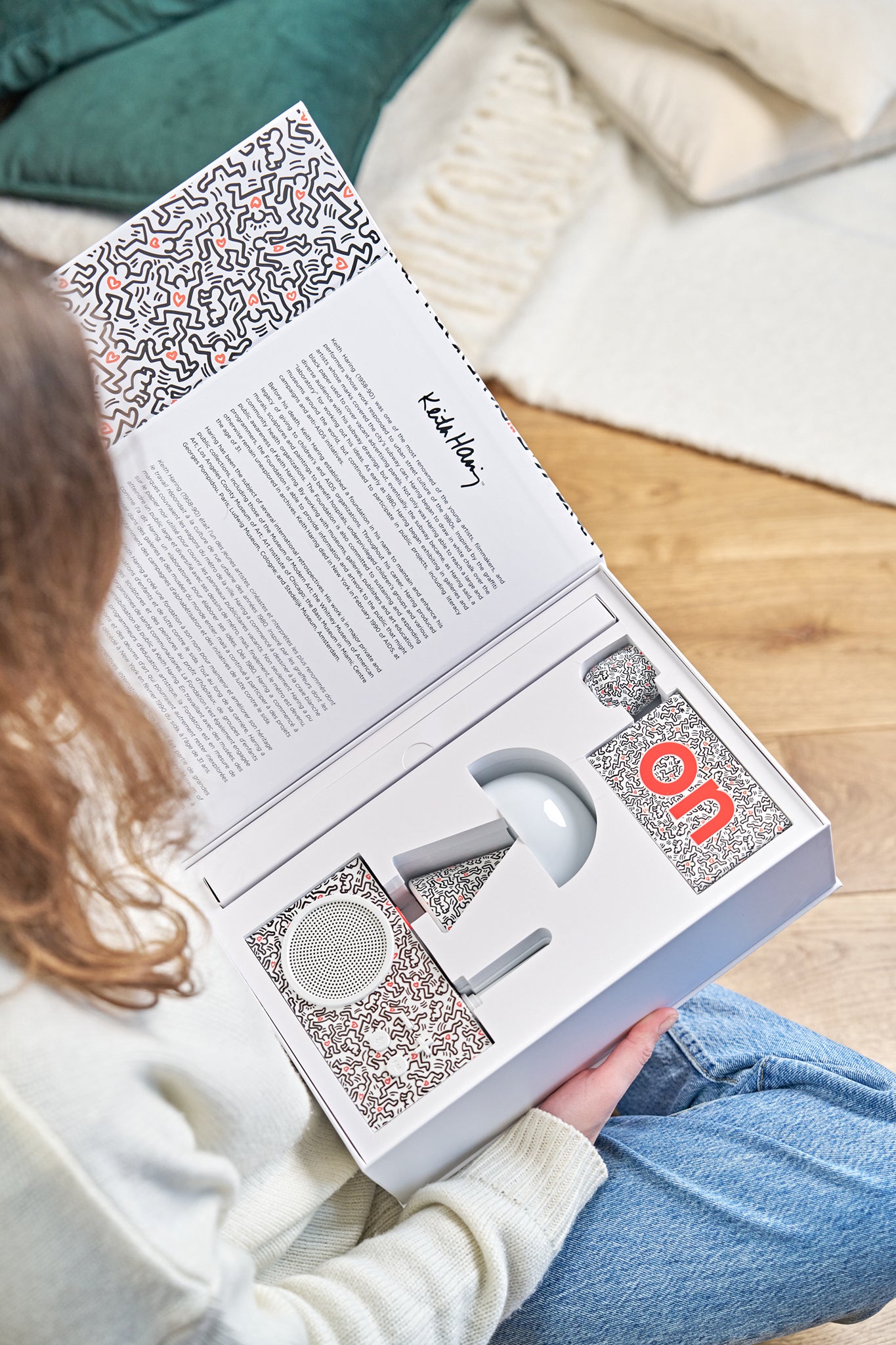 Geschenkset Lexon x Keith Haring LOVE WHITE