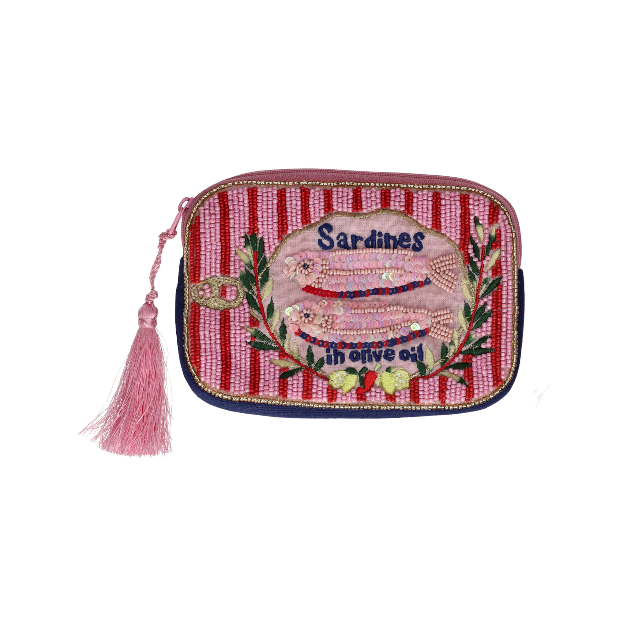 Kosmetiktasche ELODIE S von GiftCompany in Rosa mit Sardinen Motiv