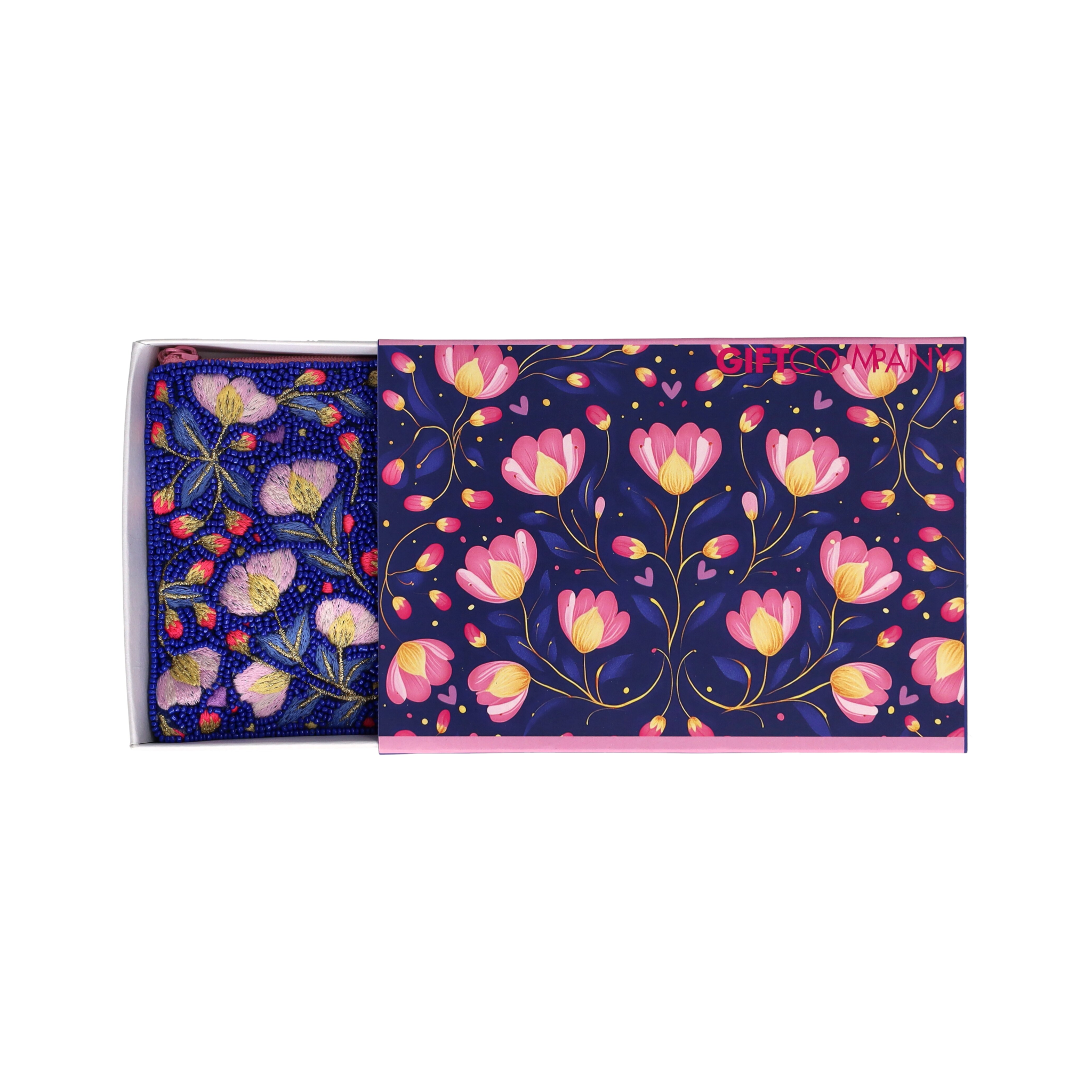 Elegante Tasche mit Blumenmuster und Perlenstickerei