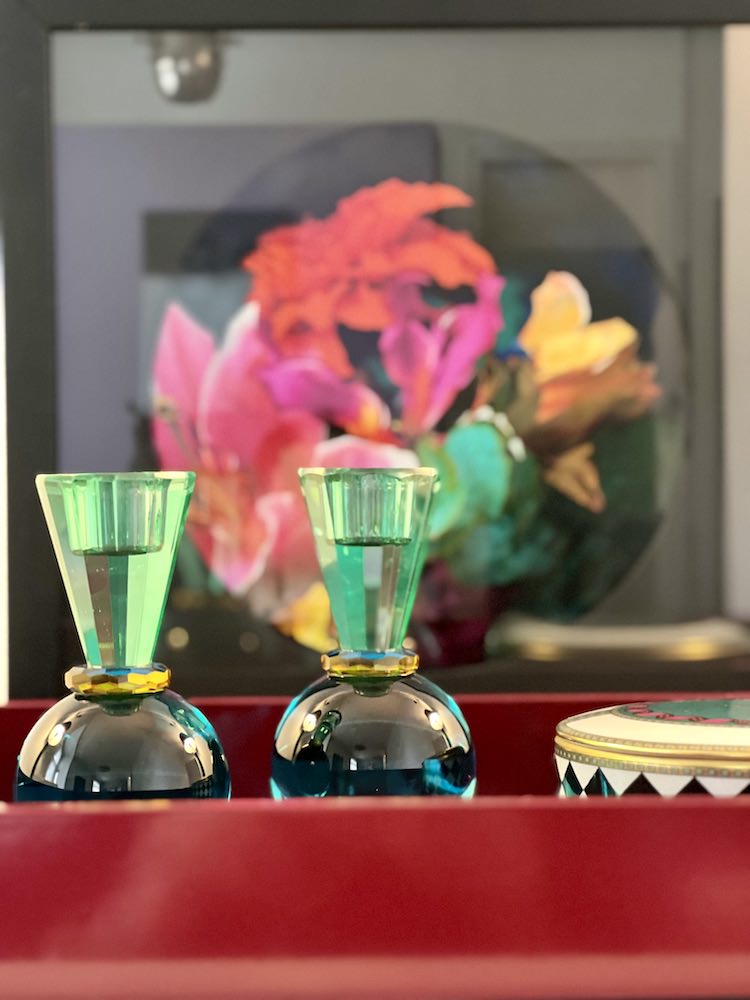 Kerzenleuchter SARI Kugel gruen-blau