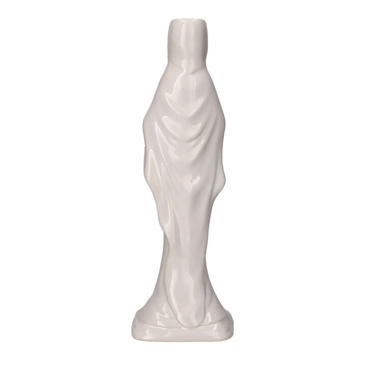 Kerzenhalter Madonna Figur aus weißem Steingut von GiftCompany